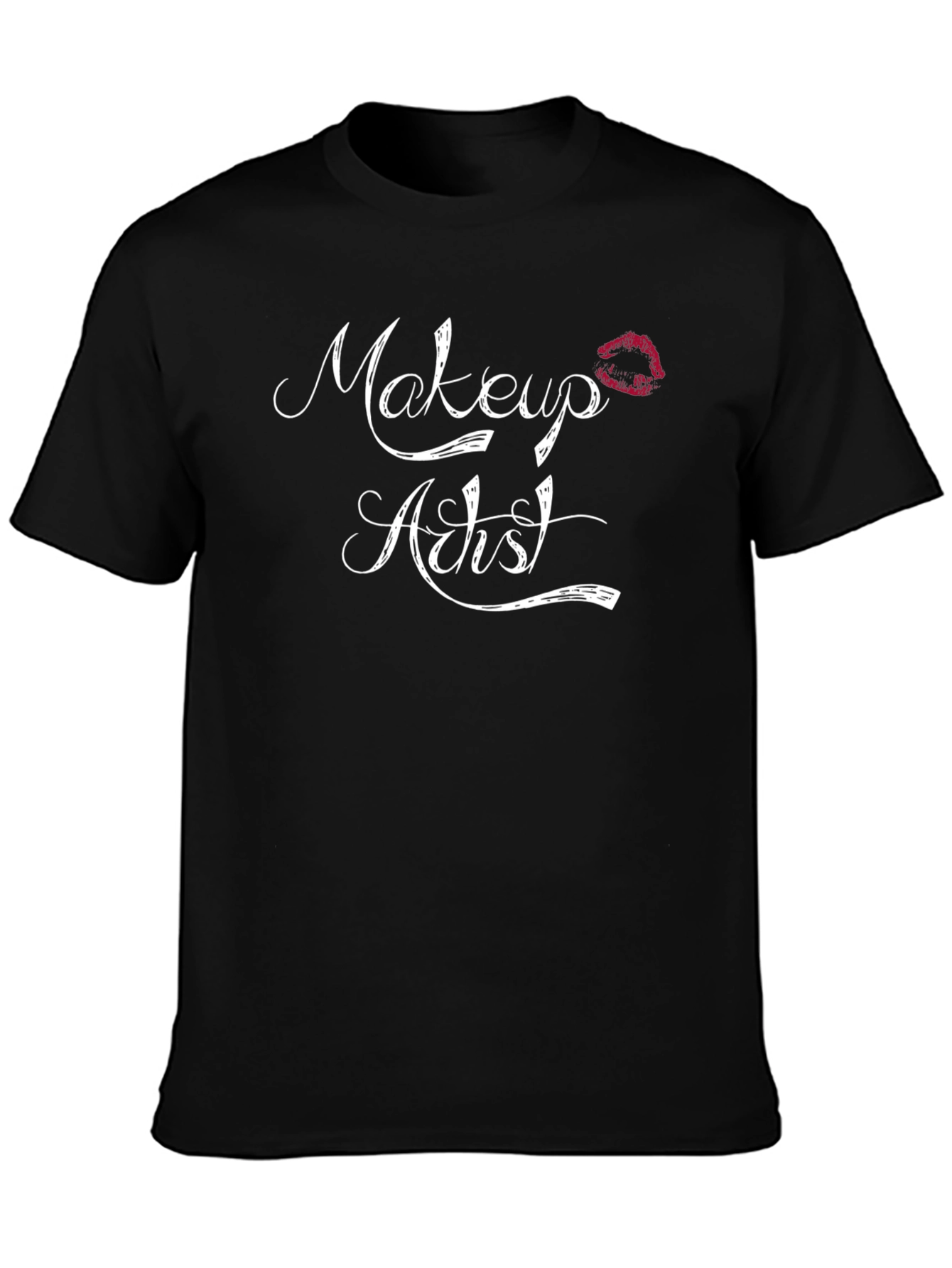 Black Makeup Artist T-Shirt, Stylish Design, Cotton Blend view 3