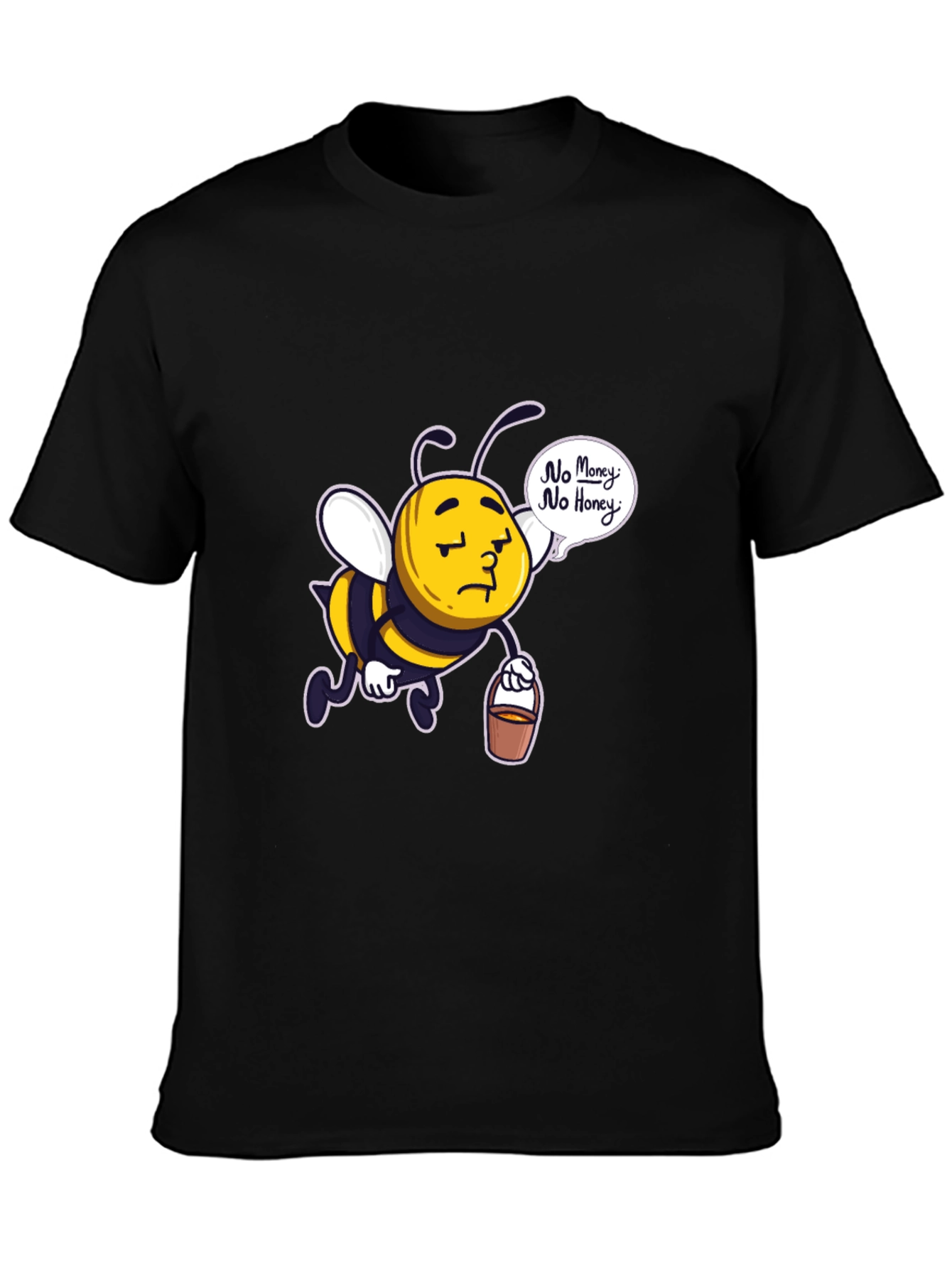 Black Sad Bee "No Money No Honey" Black T-Shirt view 3