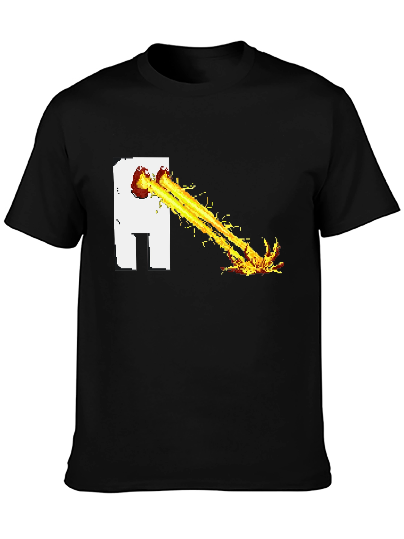 Black Pixel Art Beam T-Shirt - Black view 3