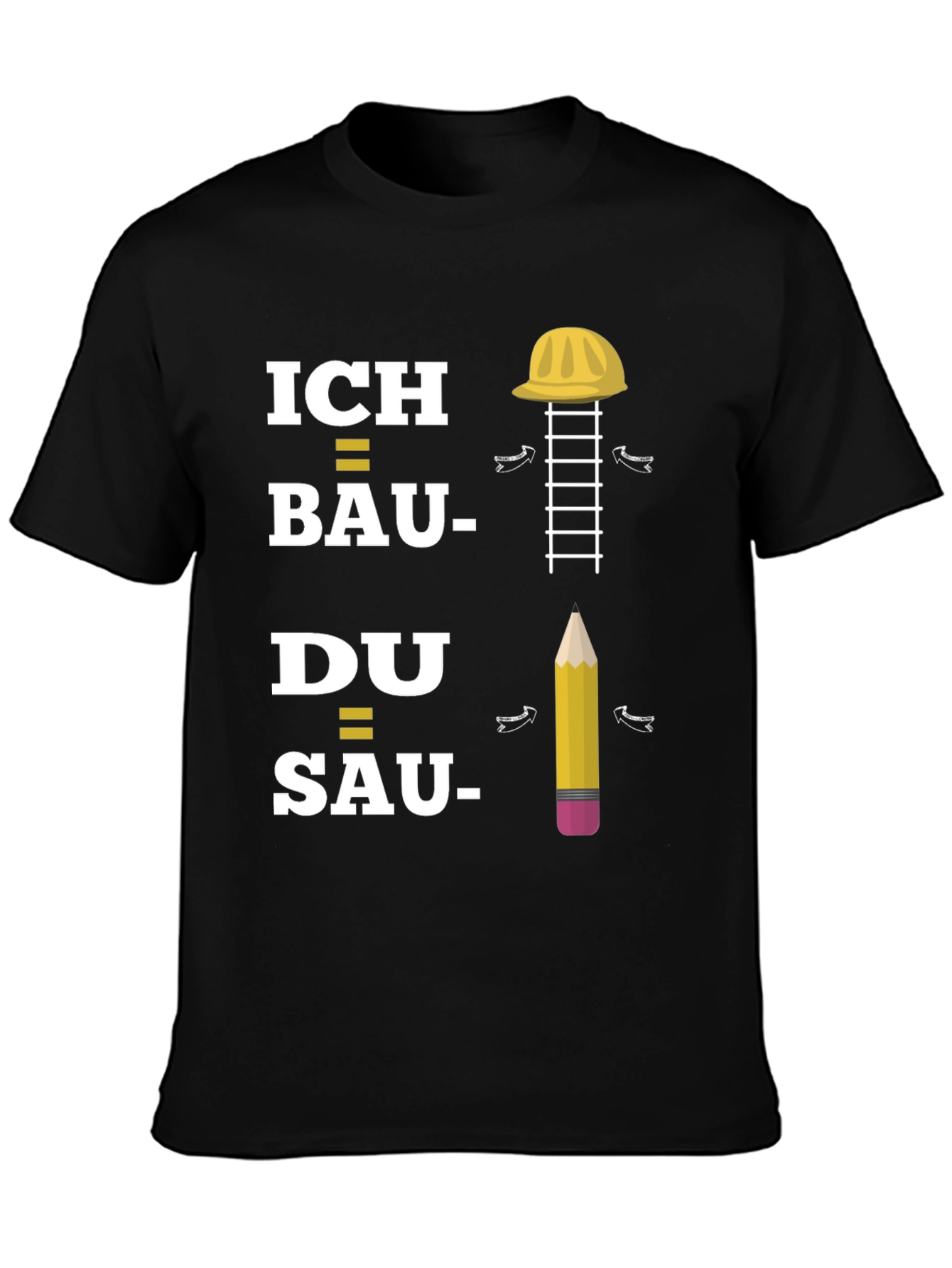 Black Construction T-Shirt: Ich Bau, Du Sau view 3