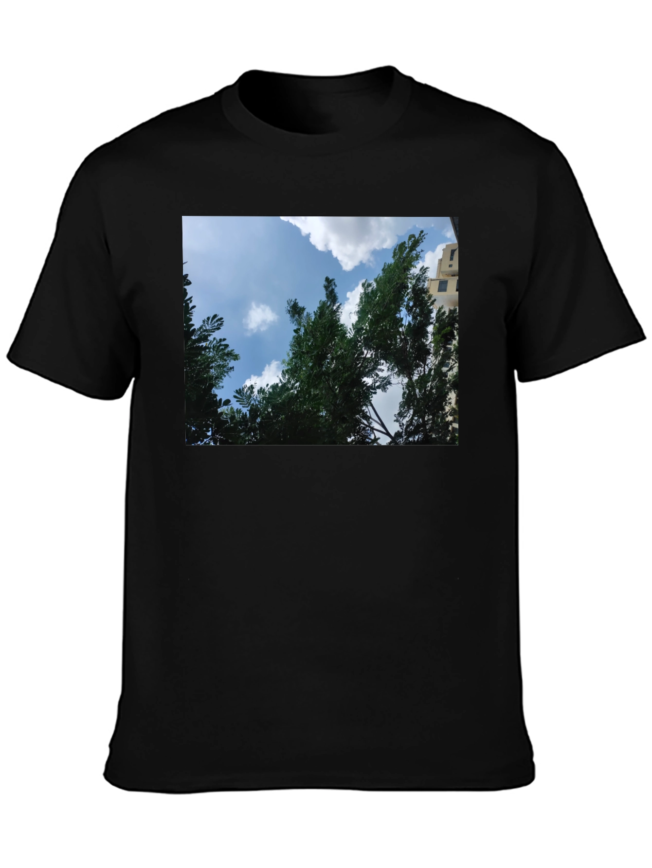 Black Sky Through Trees Graphic Tee - Nature Lover's Shirt view 3
