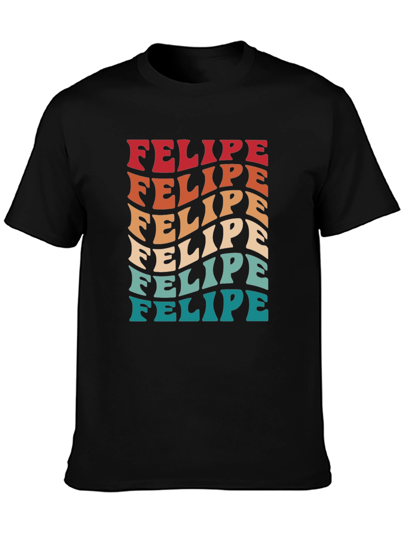 Black Retro Felipe T-Shirt - Funky Name Tee view 3