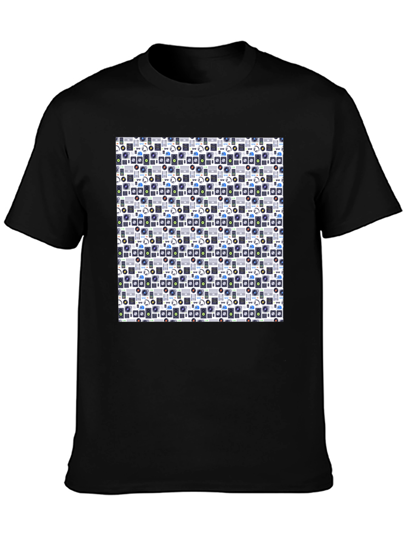 Black Cool Graphic Print Black T-Shirt view 3