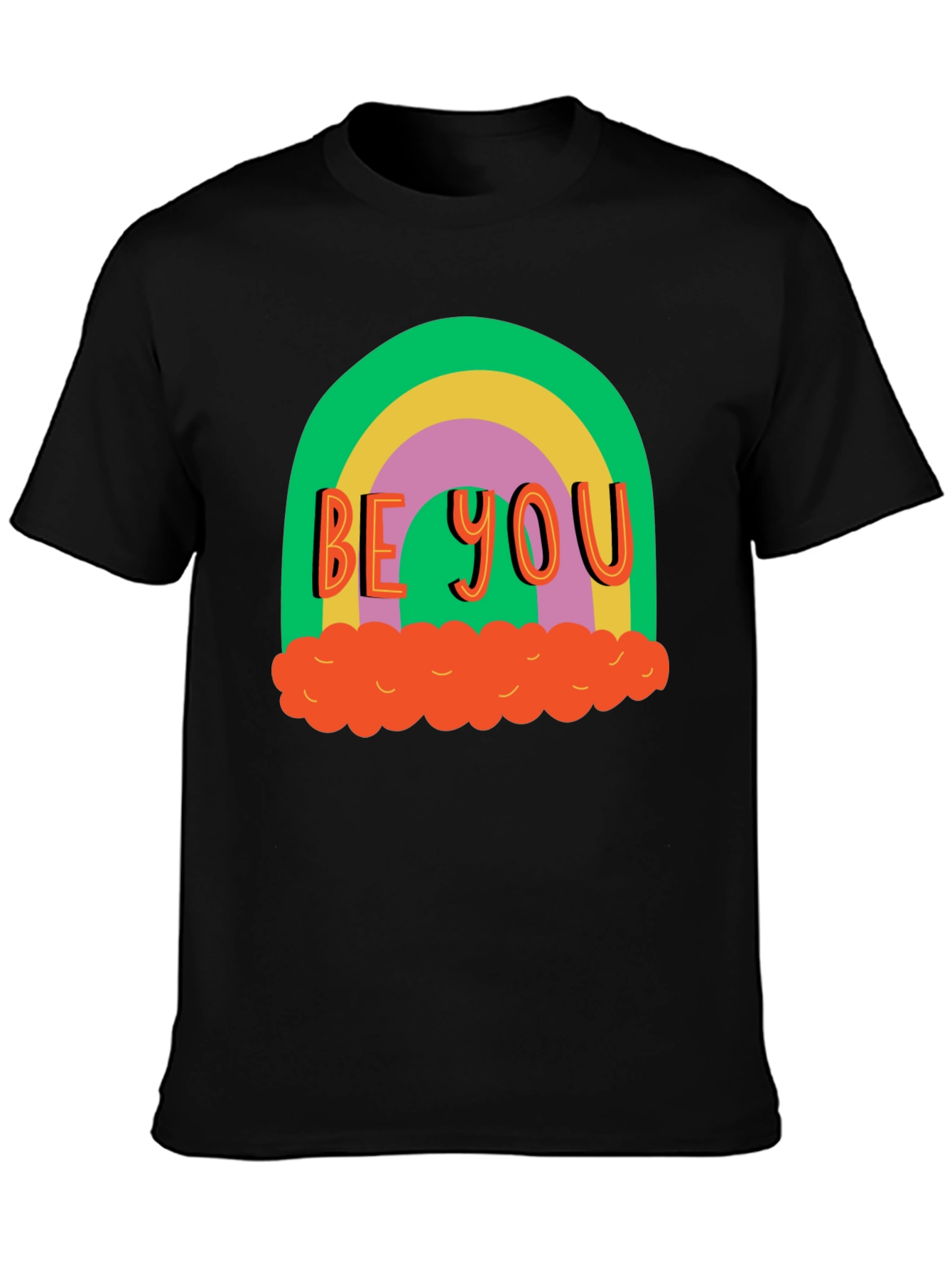 Black Be You Rainbow Graphic Tee - Black Cotton Blend view 3