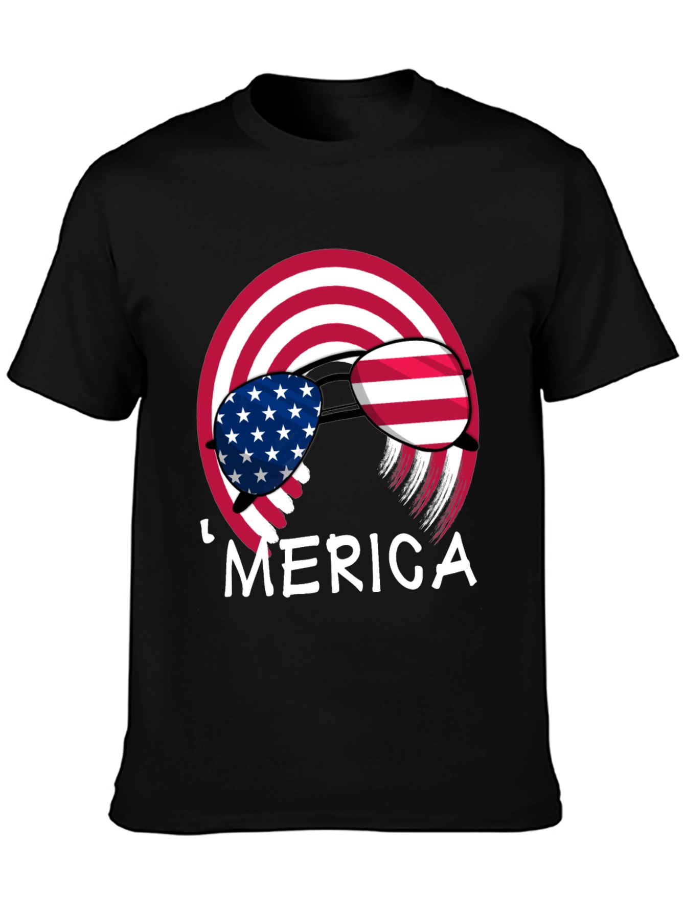 Black Patriotic 'Merica T-Shirt view 3
