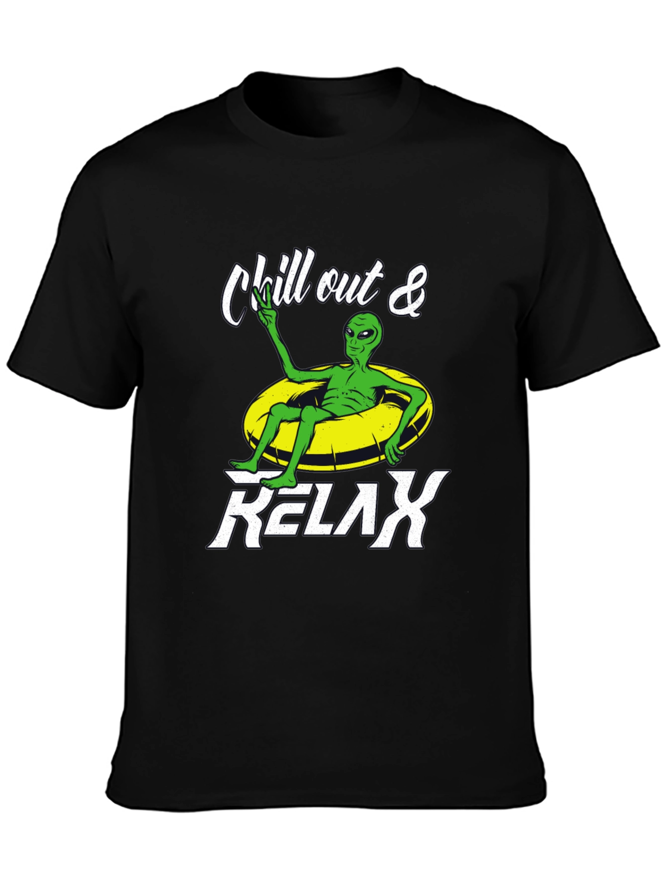 Black Chill Out Alien T-Shirt view 3