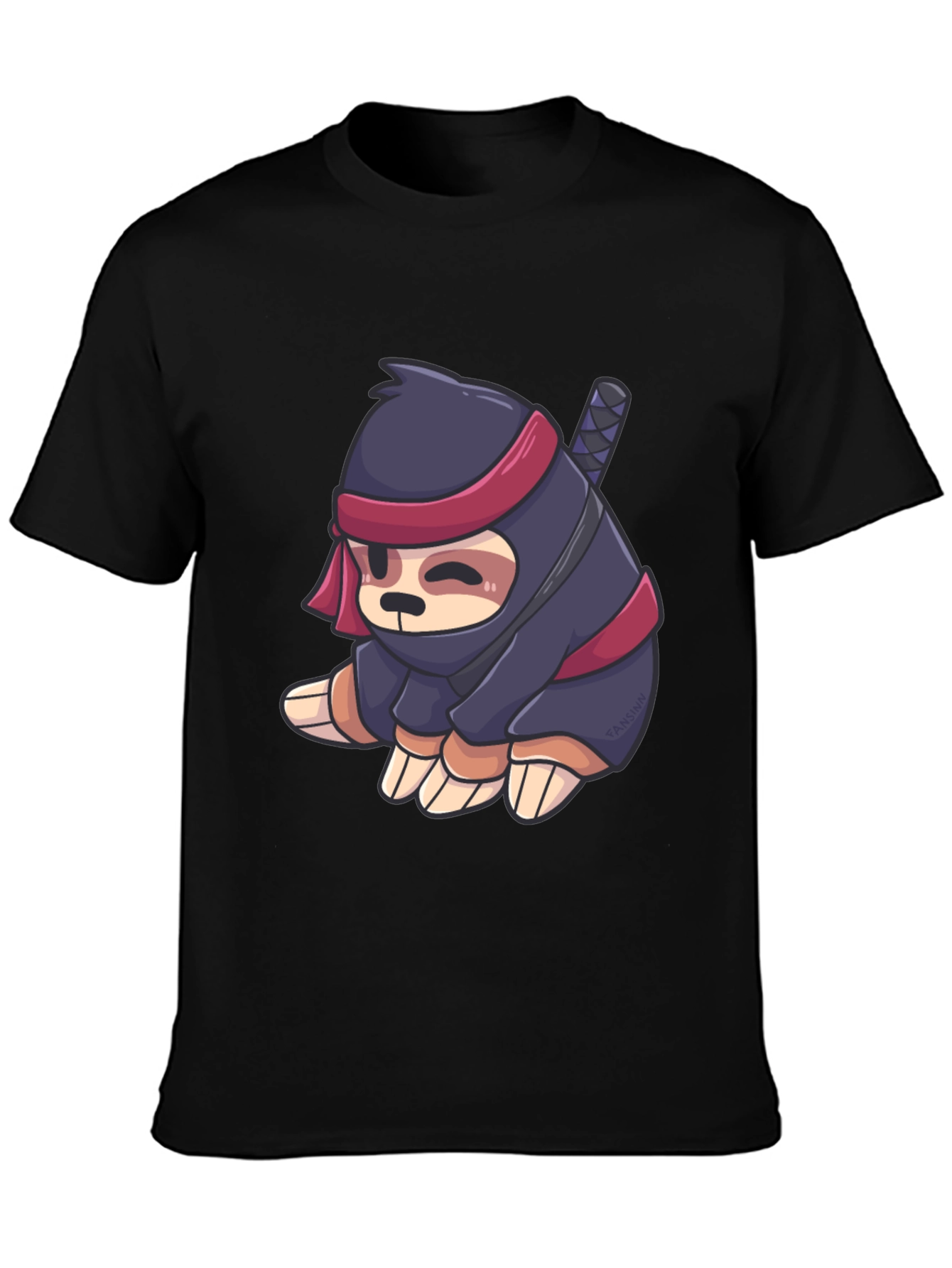 Black Ninja Sloth Graphic Tee - Stealth Mode Activated view 3