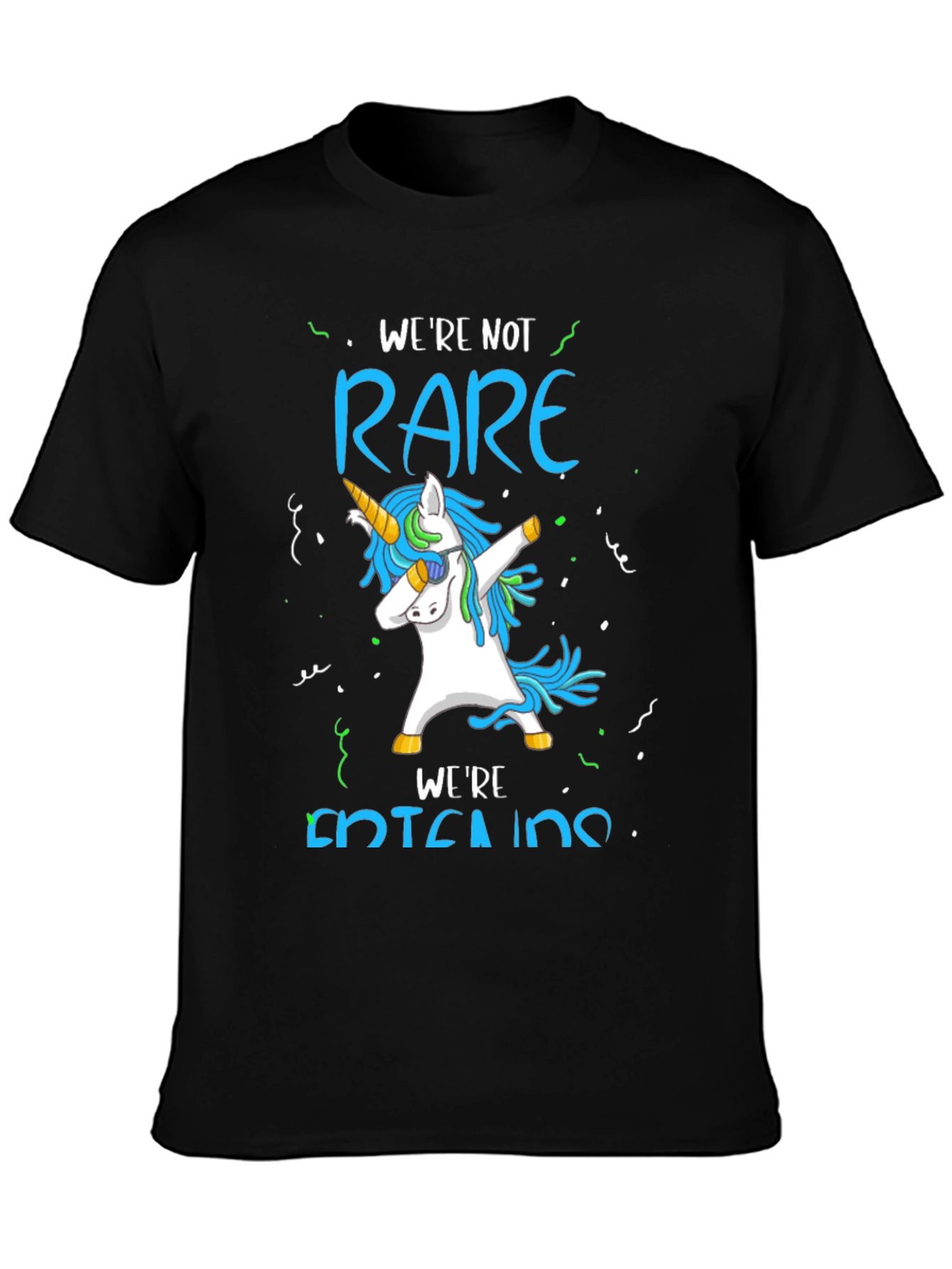 Black Unicorn Dab T-Shirt - We're Not Rare, We're Entertaining view 3