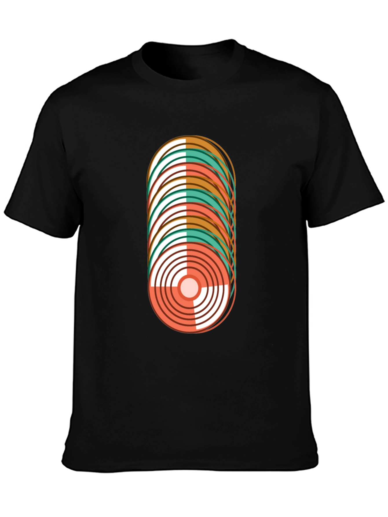 Black Retro Record Stack Graphic Tee view 3