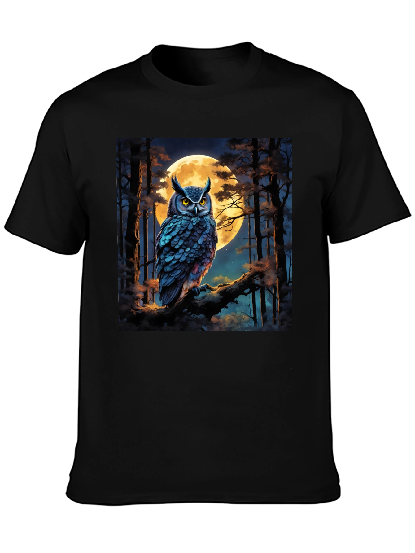 Black Owl Moon Black Graphic Tee view 3