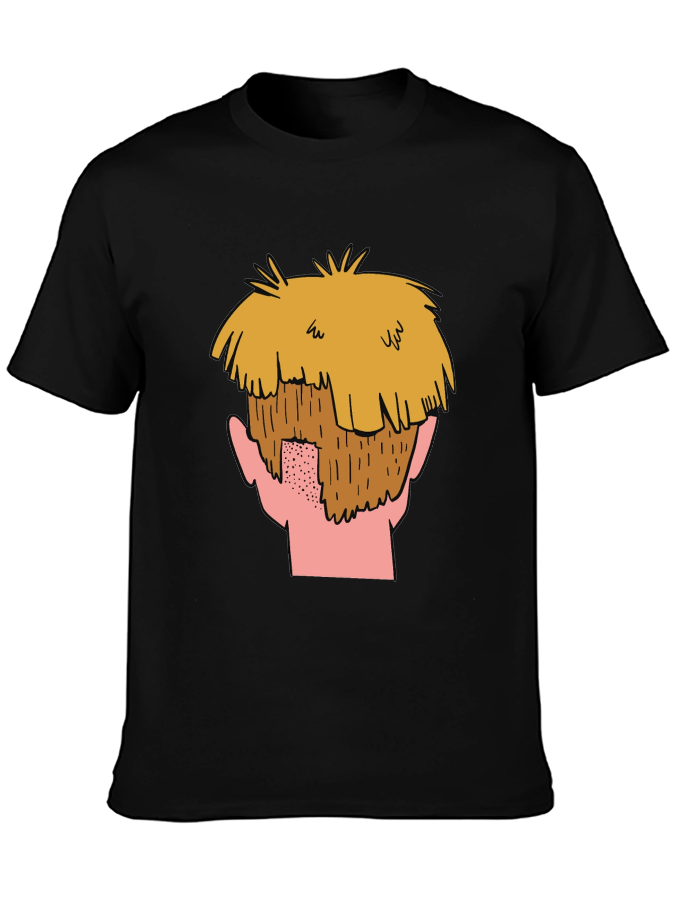Black Cartoon Beard Graphic T-Shirt view 3