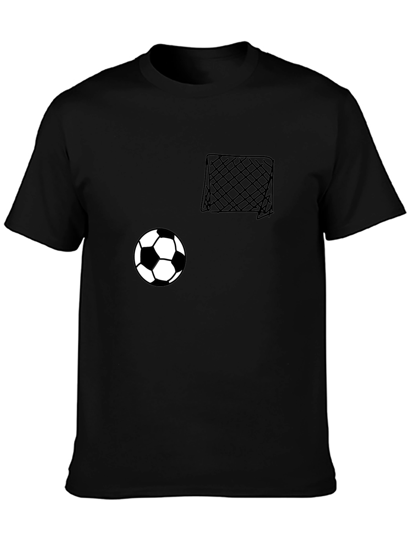 Black Soccer Goal & Ball Graphic Tee - Casual Black T-Shirt view 3
