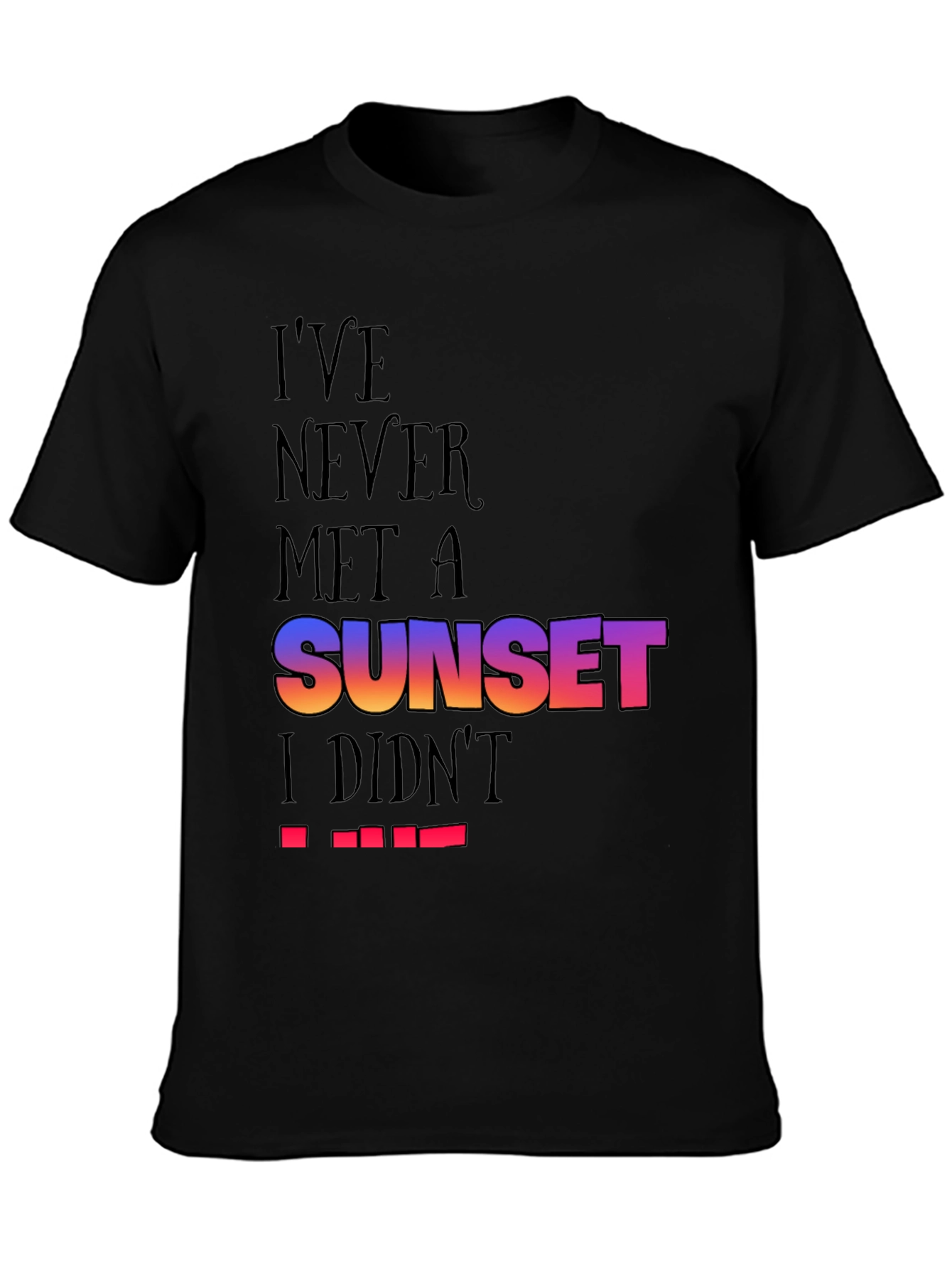 Black Sunset Lover Black T-Shirt view 3