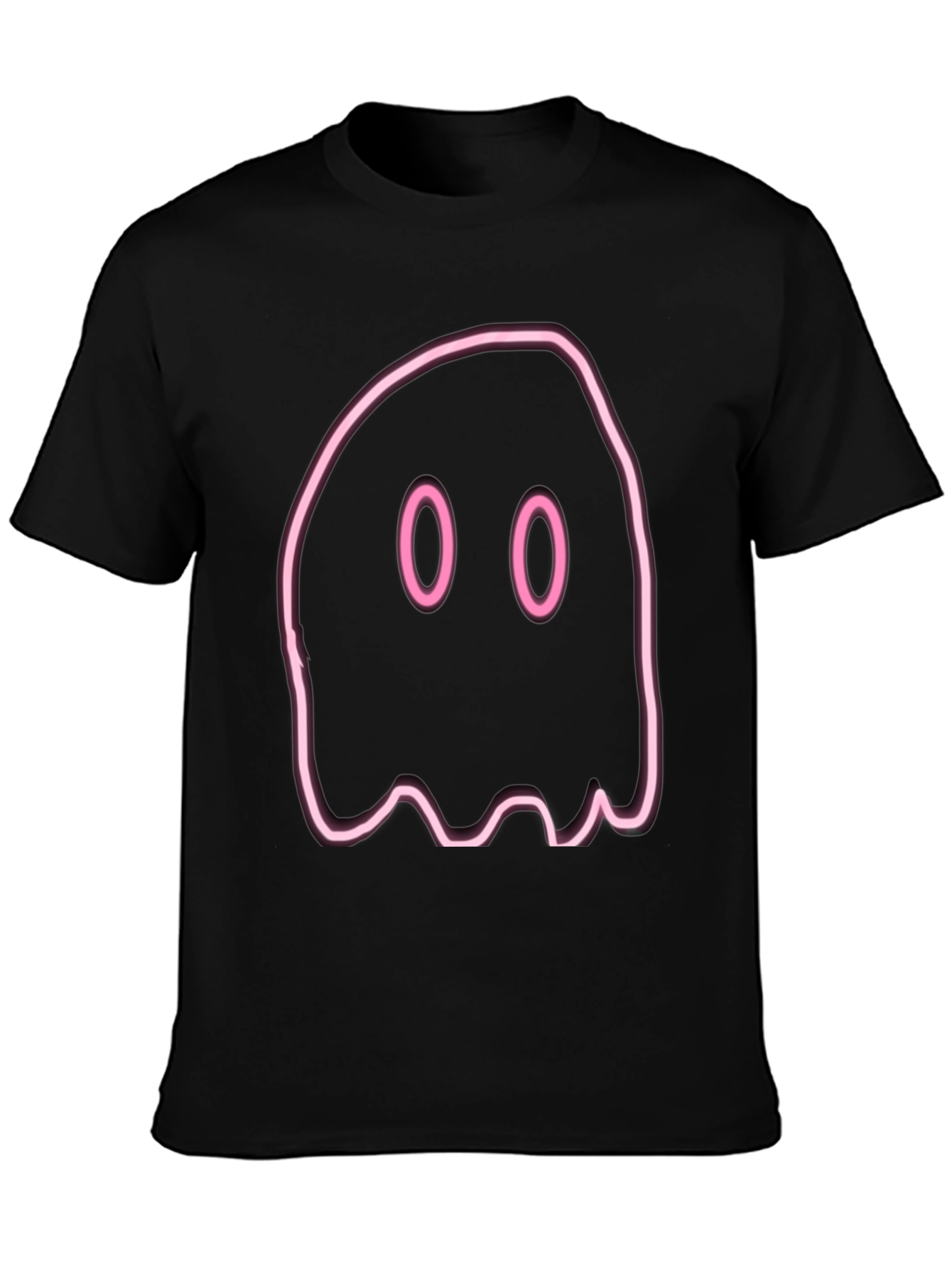 Black Neon Ghost Graphic Tee - Spooky Season Fun! view 3