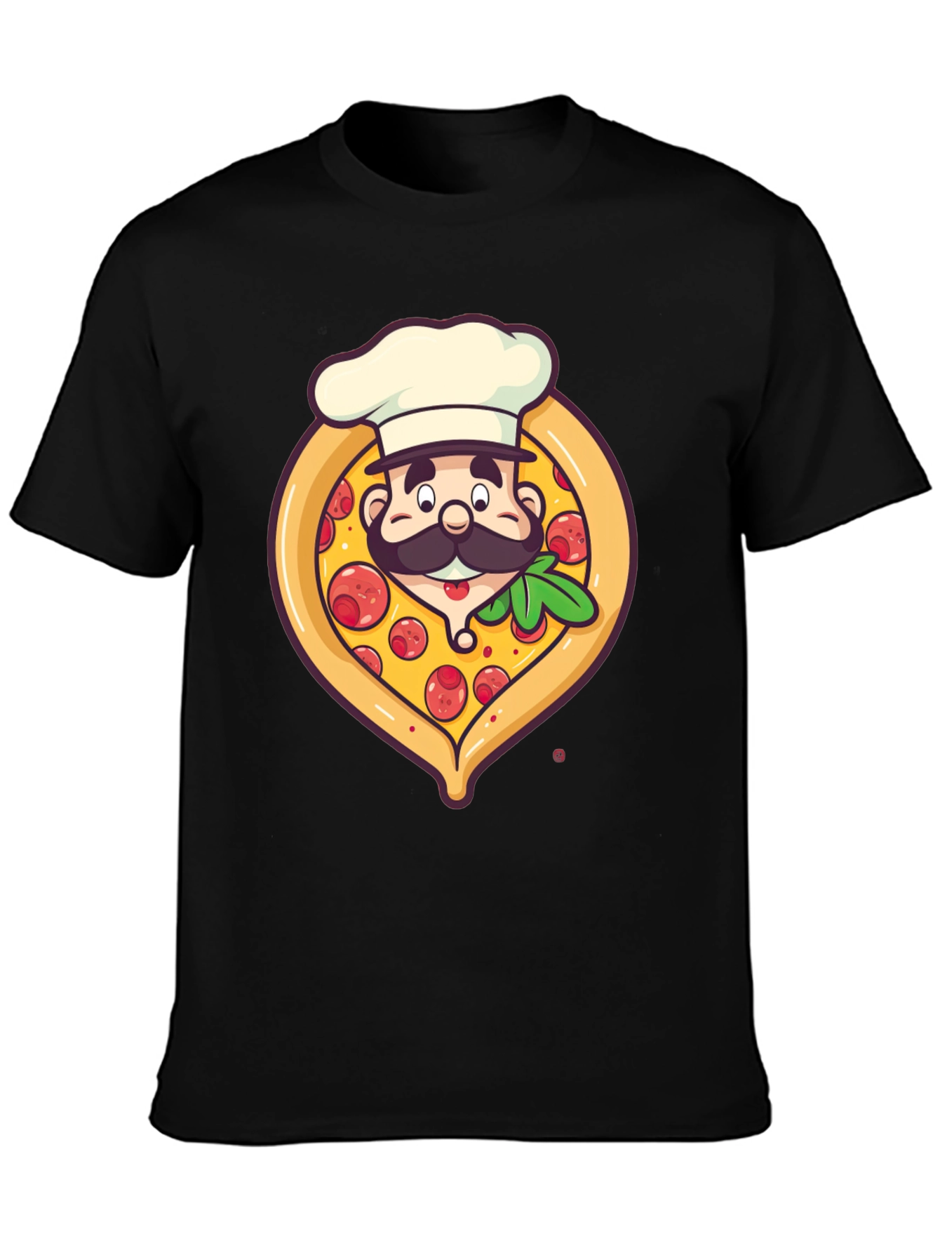 Black Pizza Chef Graphic T-Shirt - Unique Design view 3