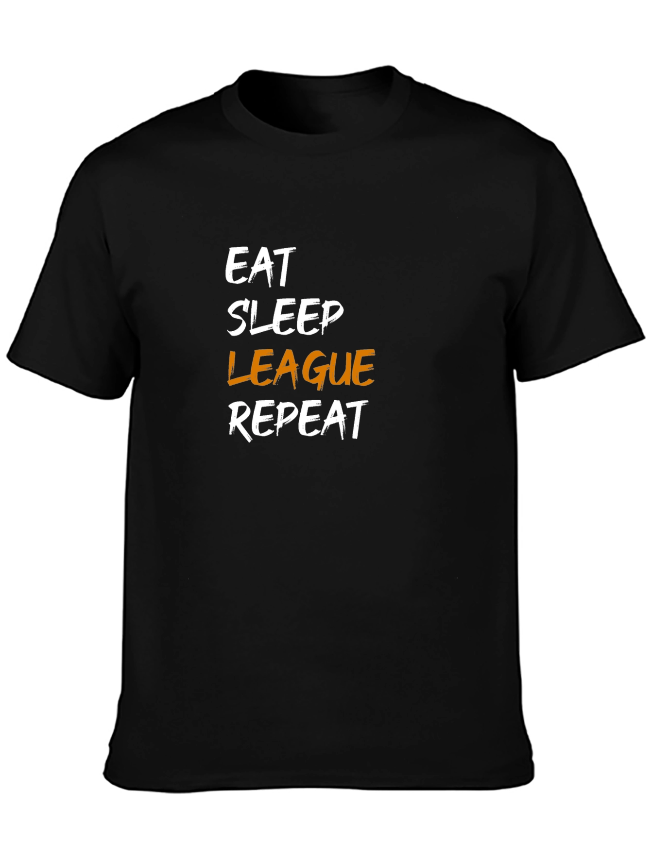 Black Eat Sleep League Repeat Black T-Shirt view 3