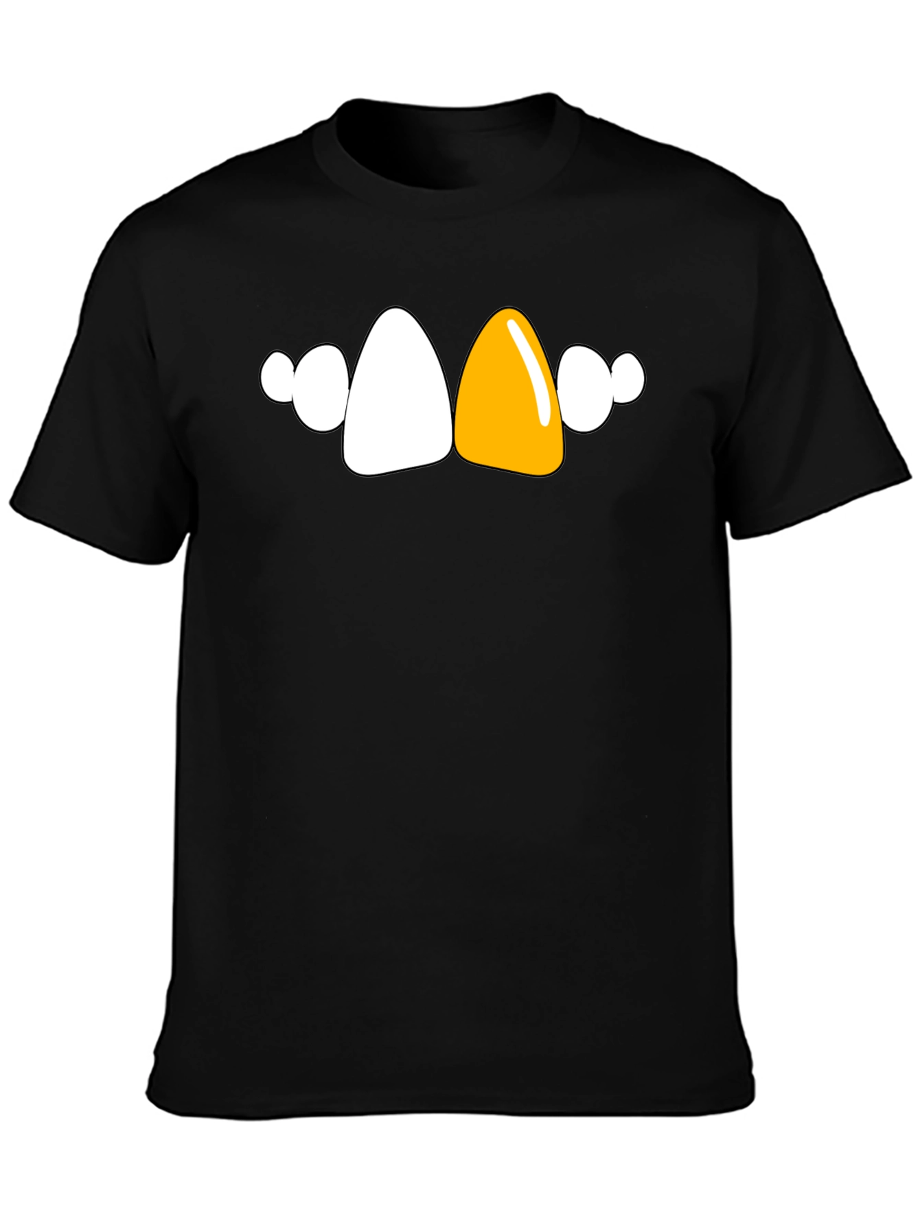 Black Funny Teeth T-Shirt - Unique Gold Tooth Design view 3