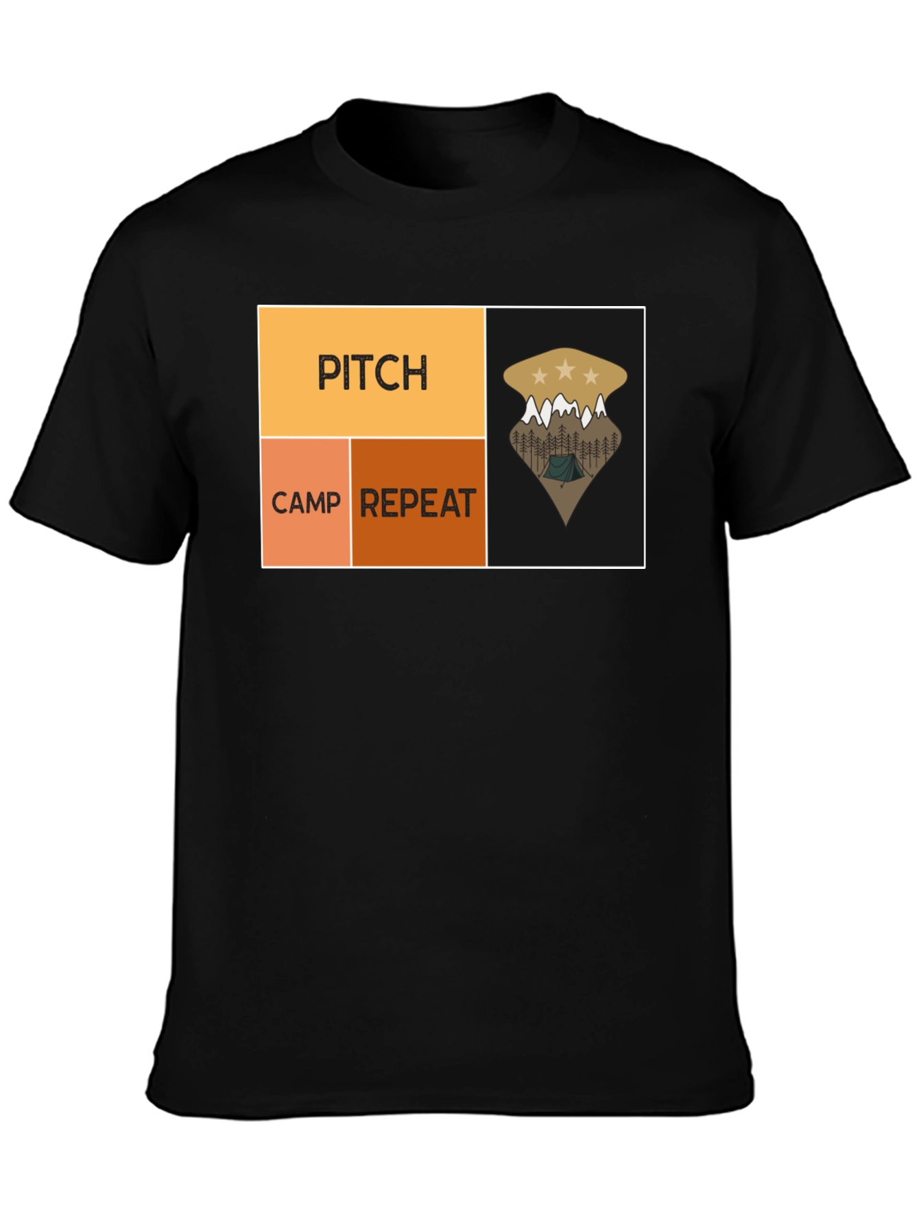 Black Pitch Camp Repeat Camping T-Shirt view 3