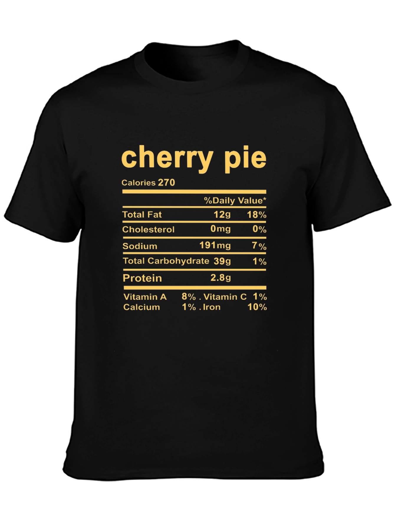 Black Cherry Pie Nutrition Facts T-Shirt view 3