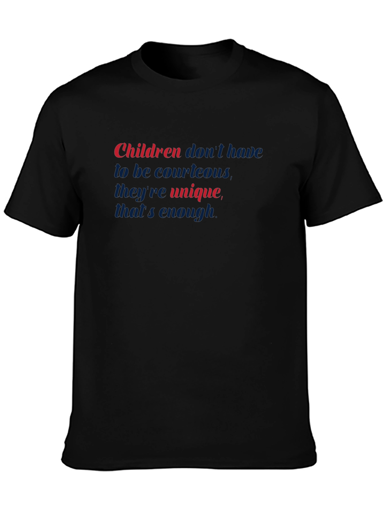 Black Unique Children's Statement Black T-Shirt view 3