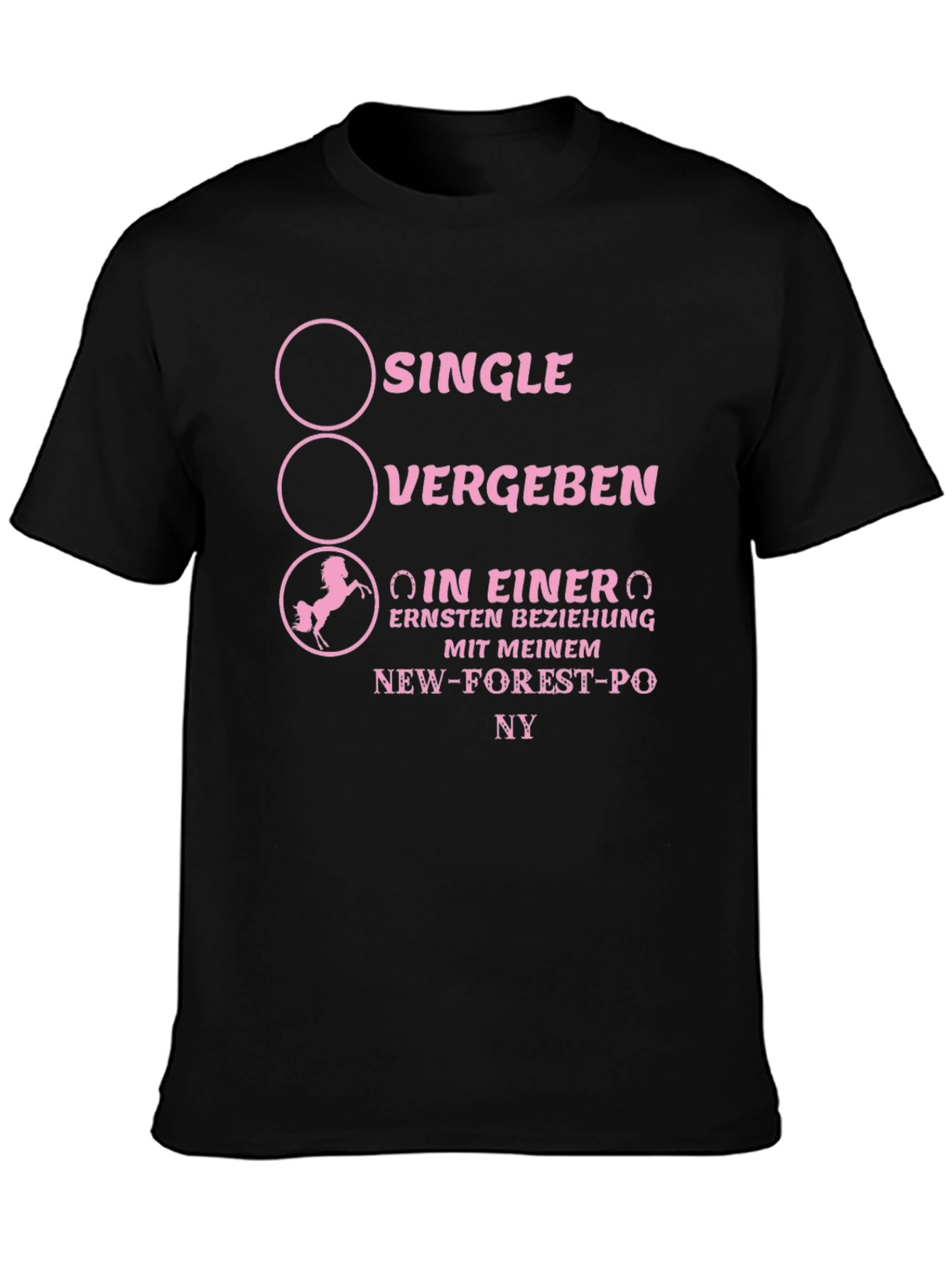 Black Horse Lover Relationship Status Graphic T-Shirt view 3