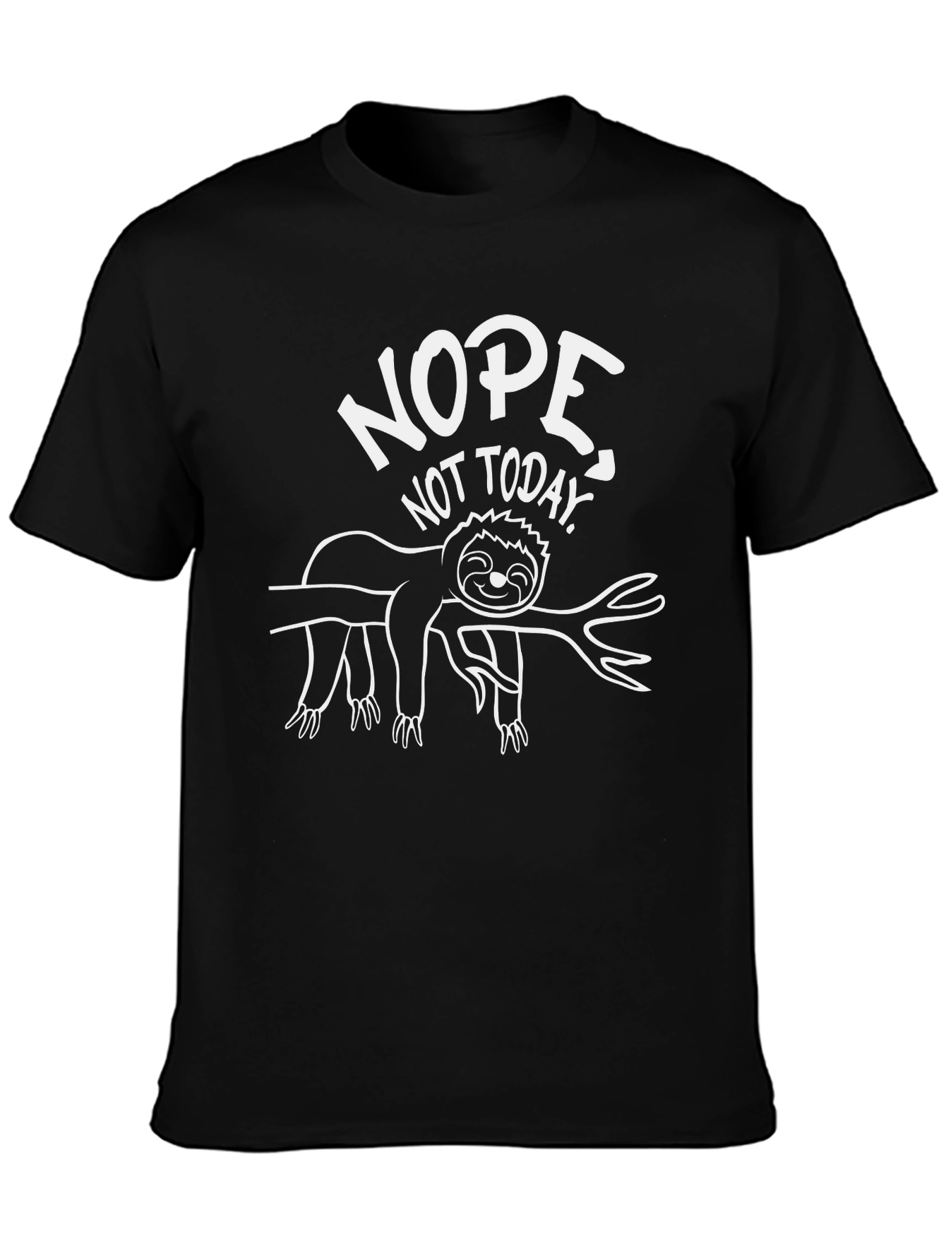 Black Nope Not Today Sloth Graphic Tee view 3