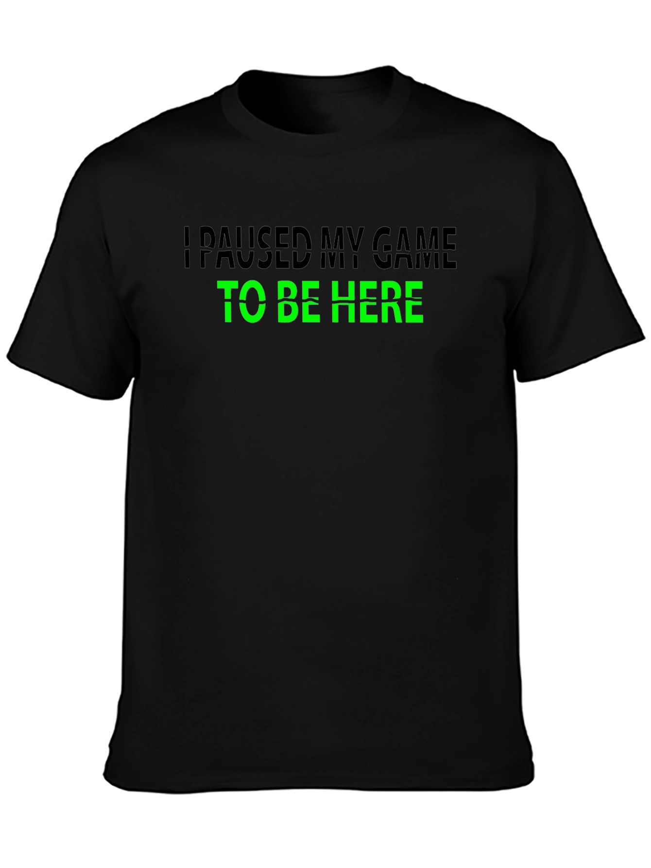 Black Paused My Game T-Shirt - Gamer Apparel view 3