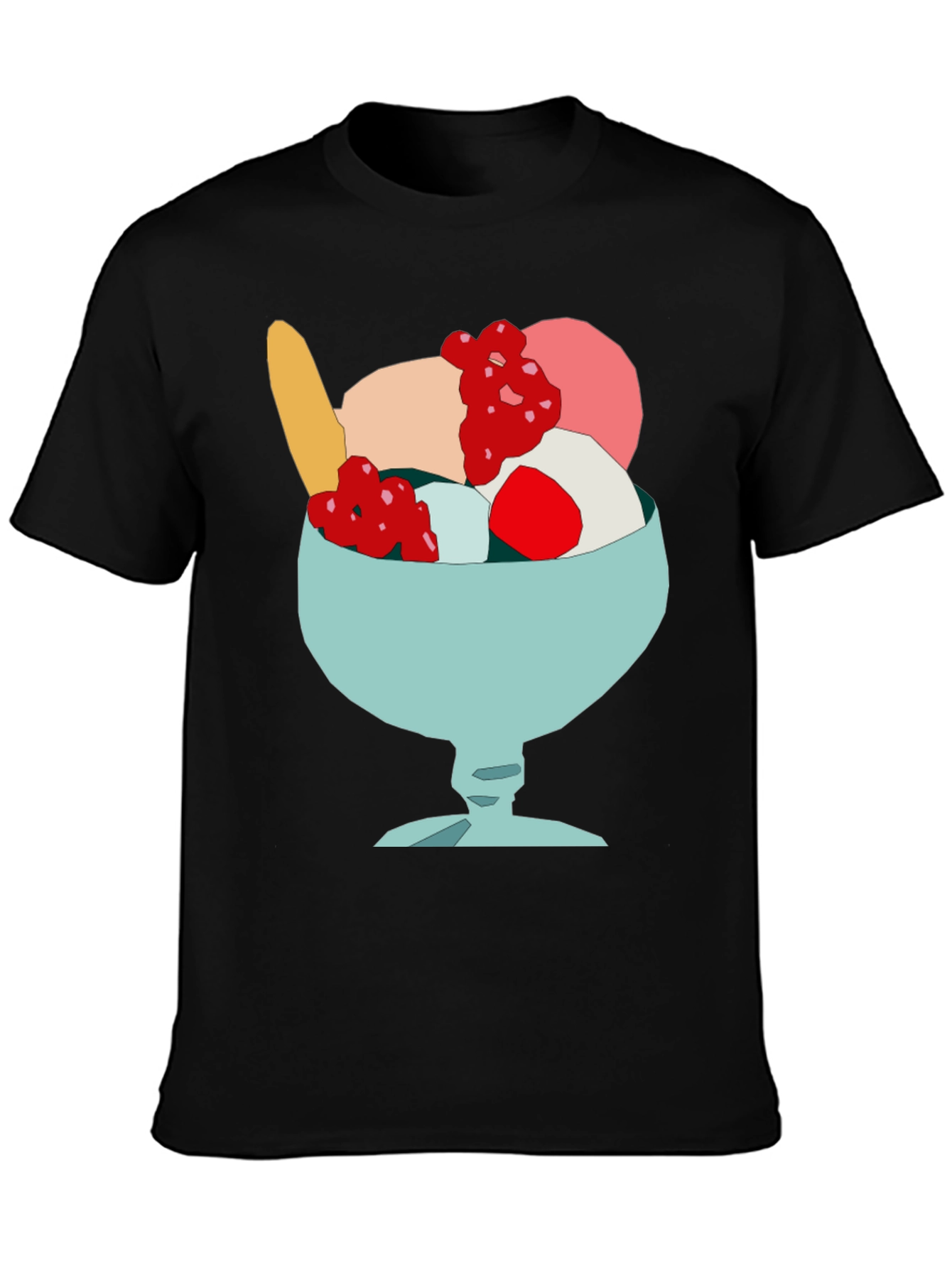 Black Ice Cream Dessert T-Shirt - Fun Novelty Graphic Tee view 3