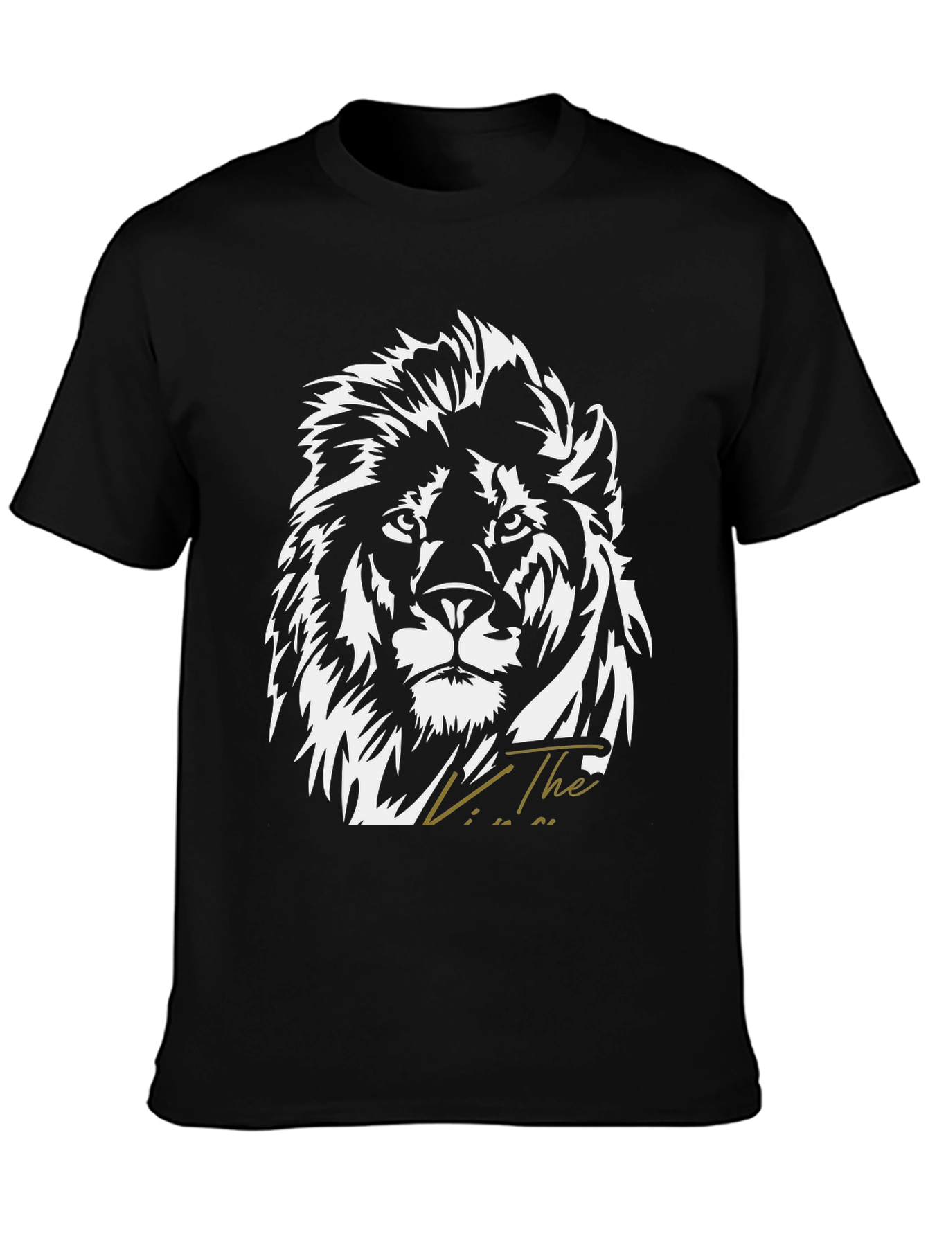 Black Lion Graphic Black T-Shirt for Men view 3
