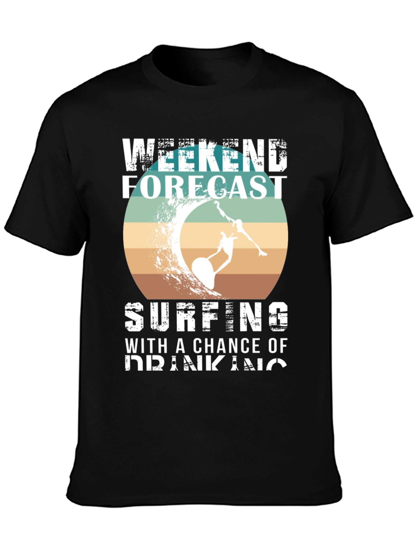 Black Weekend Forecast Surfing T-Shirt view 3