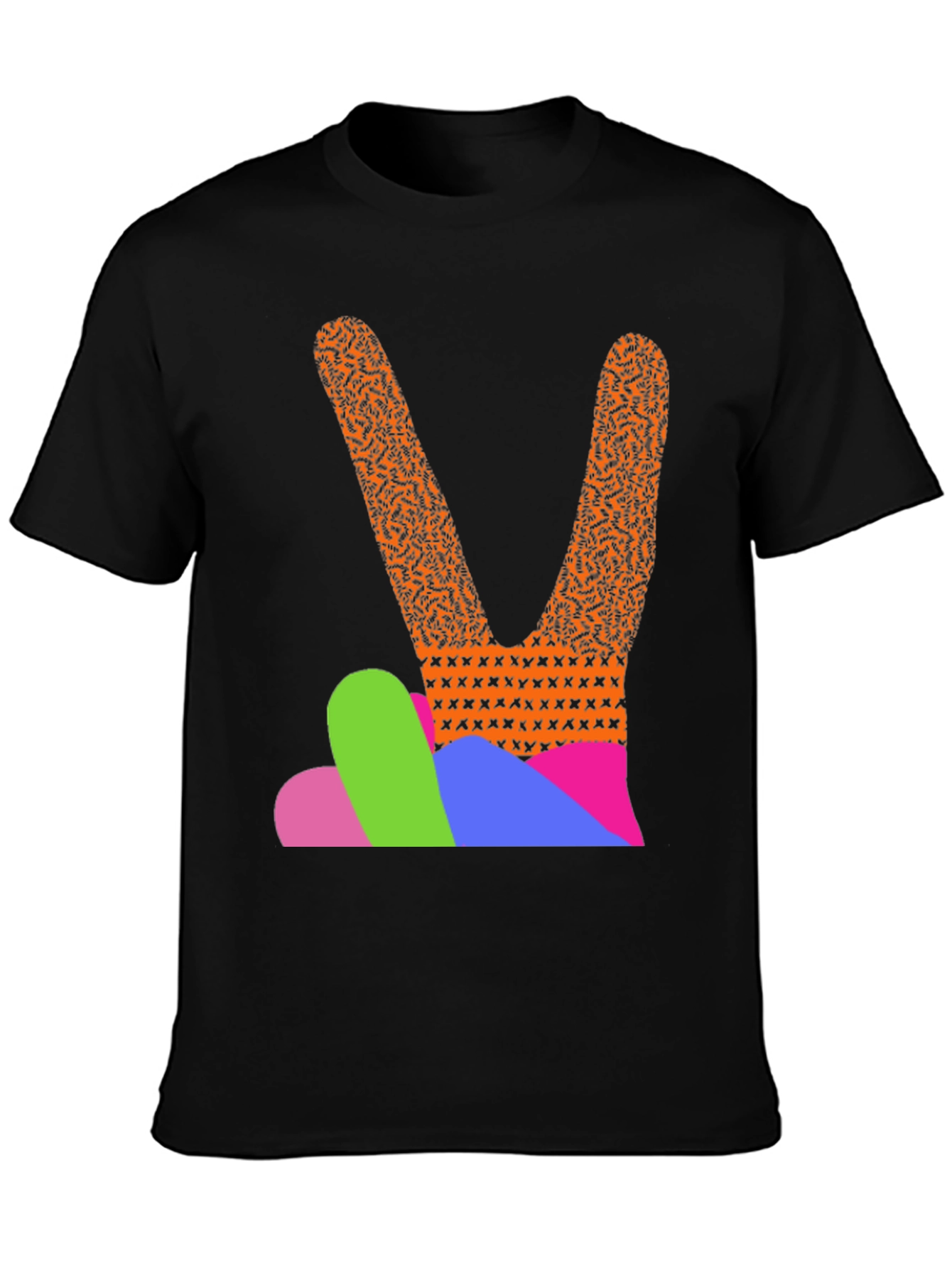 Black Peace Hand Graphic Tee - Retro Style view 3