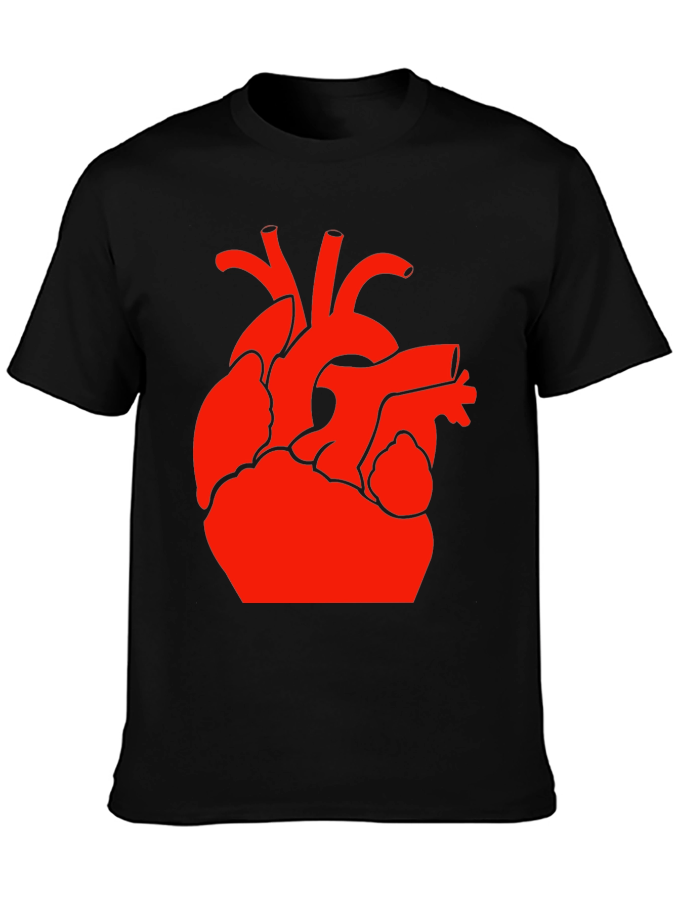 Black Red Heart Graphic Black T-Shirt view 3