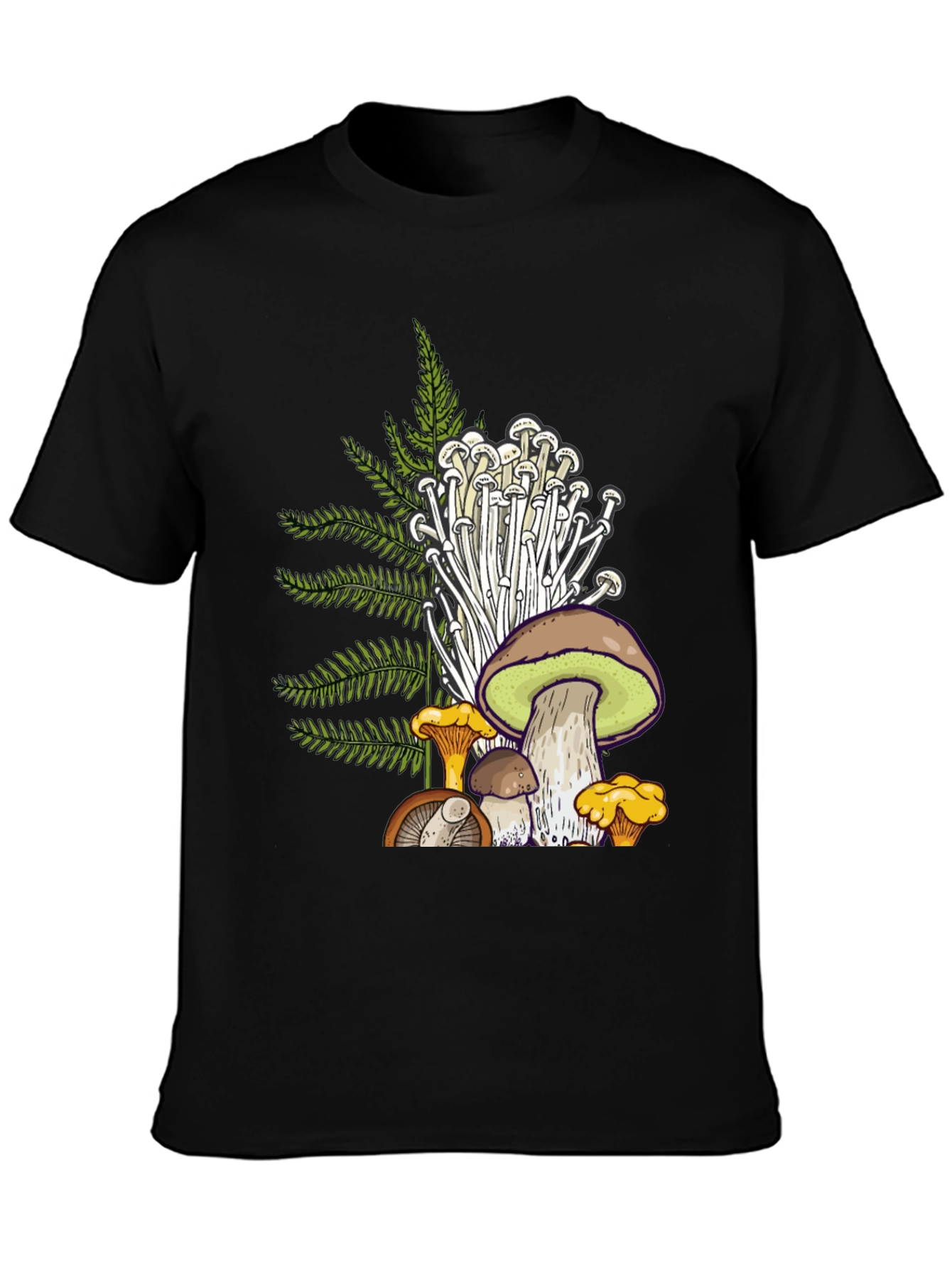 Black Mushroom Graphic T-Shirt - Nature Inspired Tee view 3
