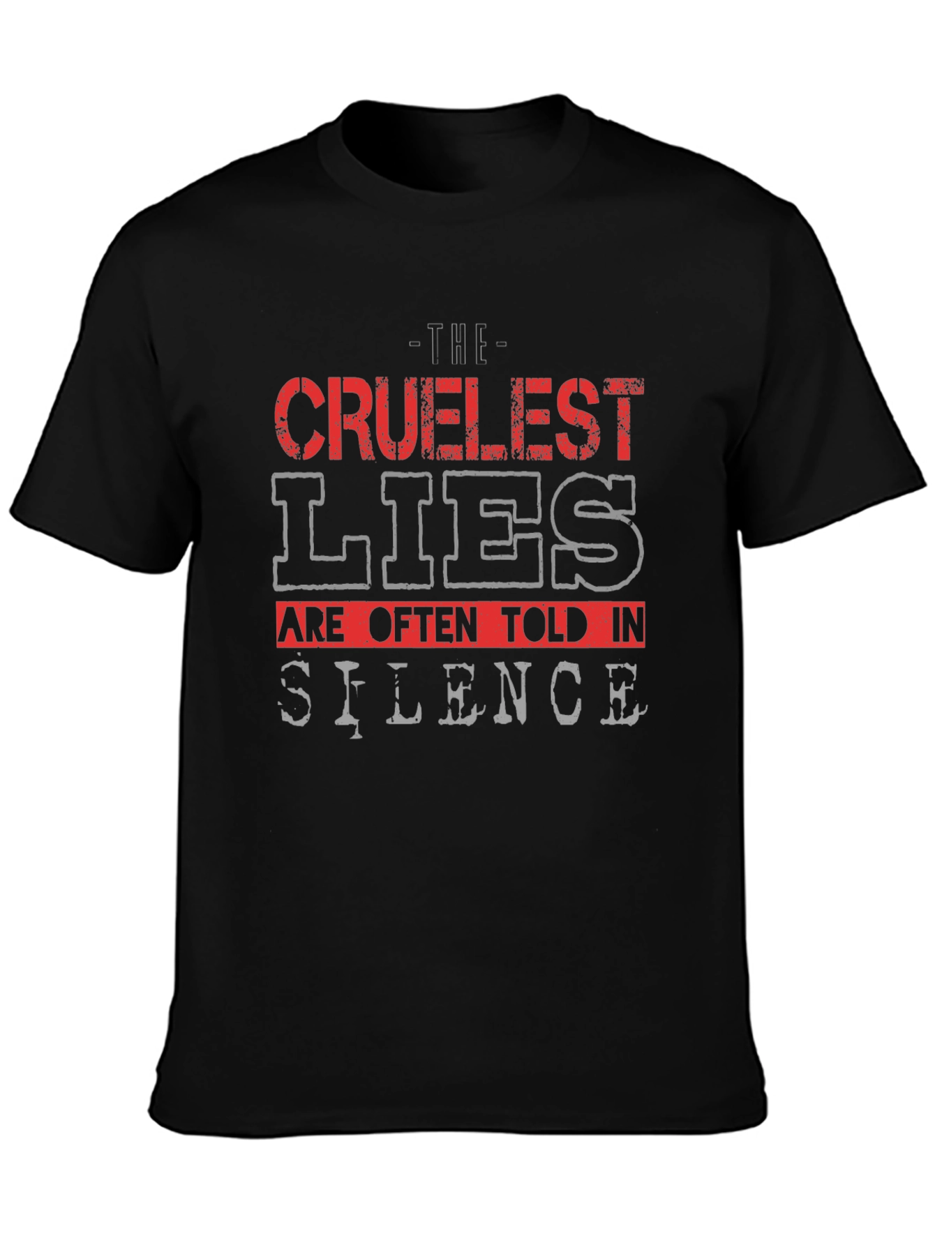 Black Cruelest Lies Graphic T-Shirt view 3
