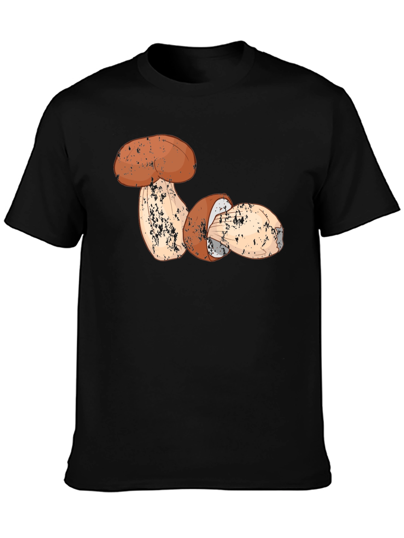 Black Mushroom Graphic T-Shirt - Nature Lover's Tee view 3