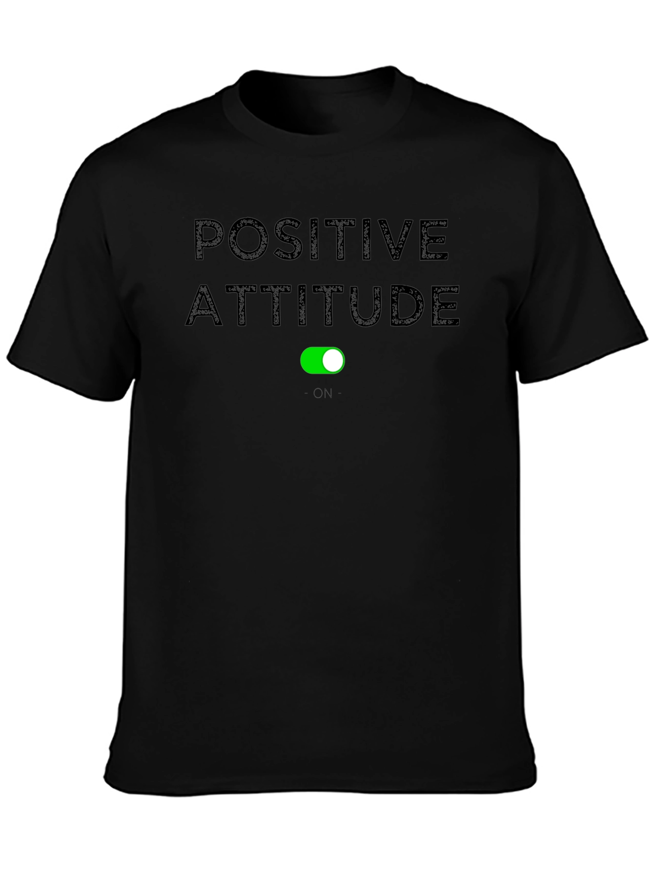 Black Positive Attitude On Graphic T-Shirt view 3