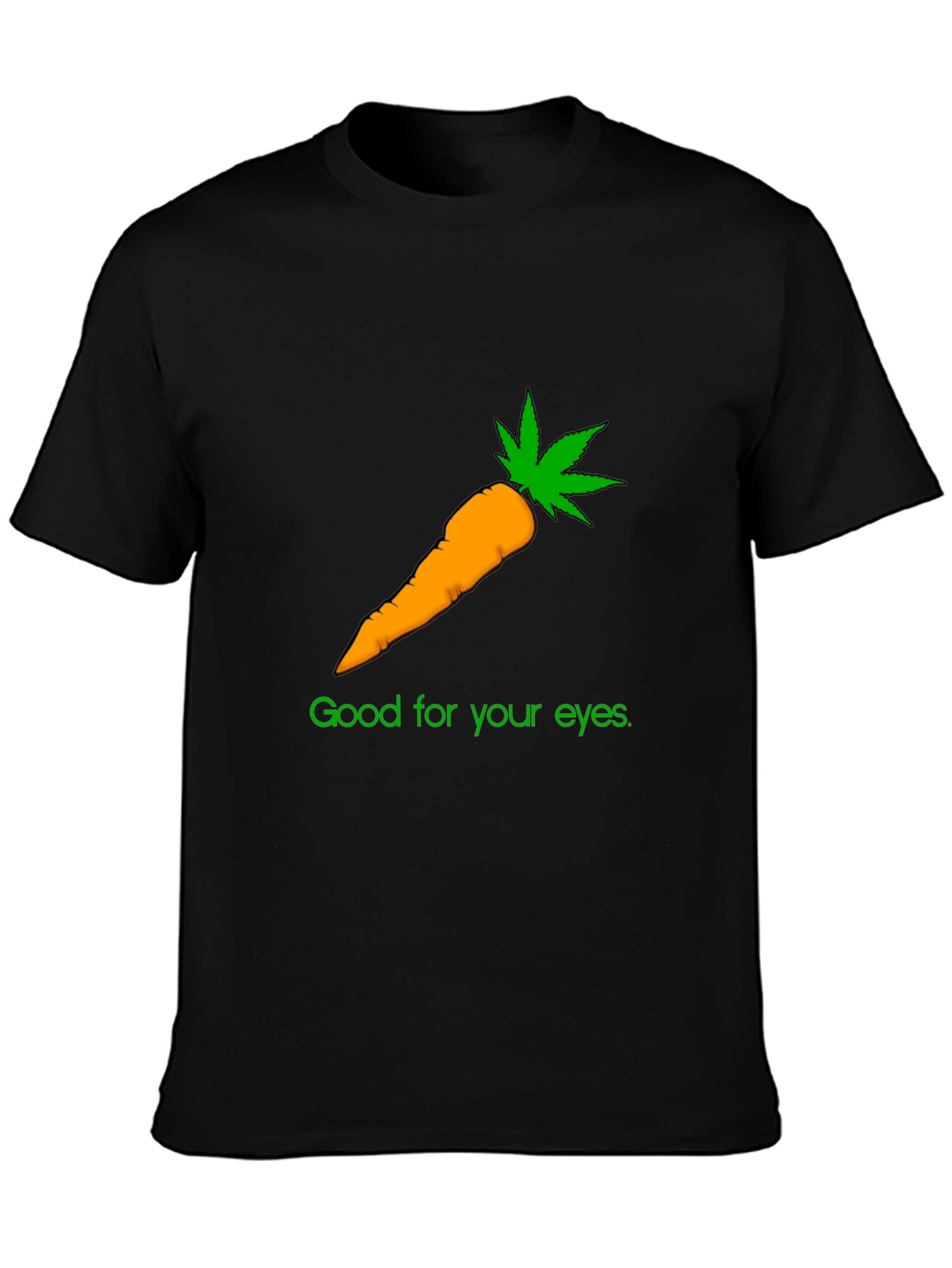 Black Funny Carrot Weed T-Shirt - Good for Your Eyes! view 3