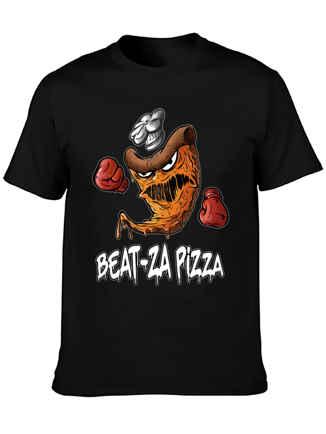 Black Beat-Za Pizza Graphic T-Shirt view 3