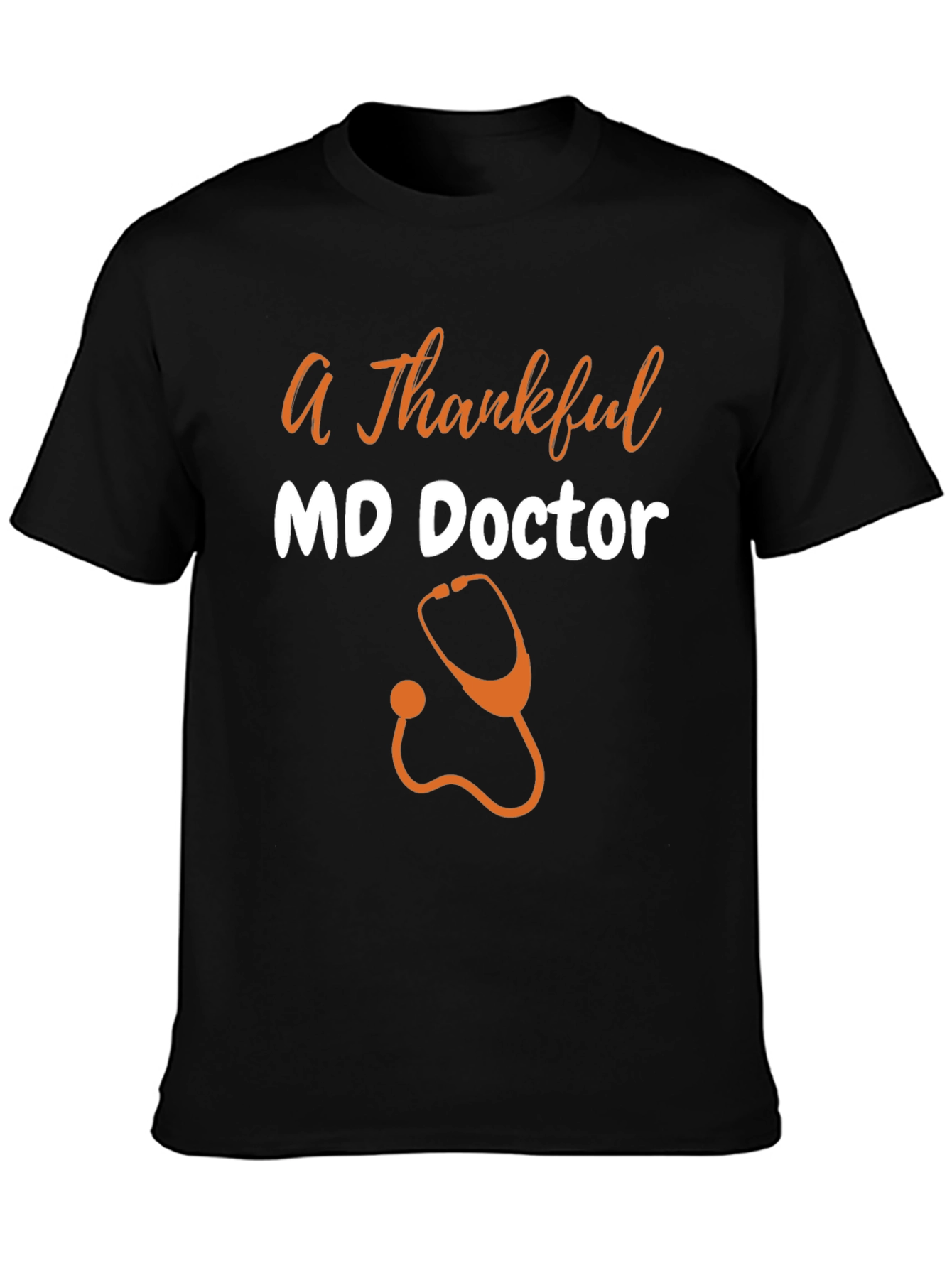 Black Thankful MD Doctor Graphic T-Shirt view 3
