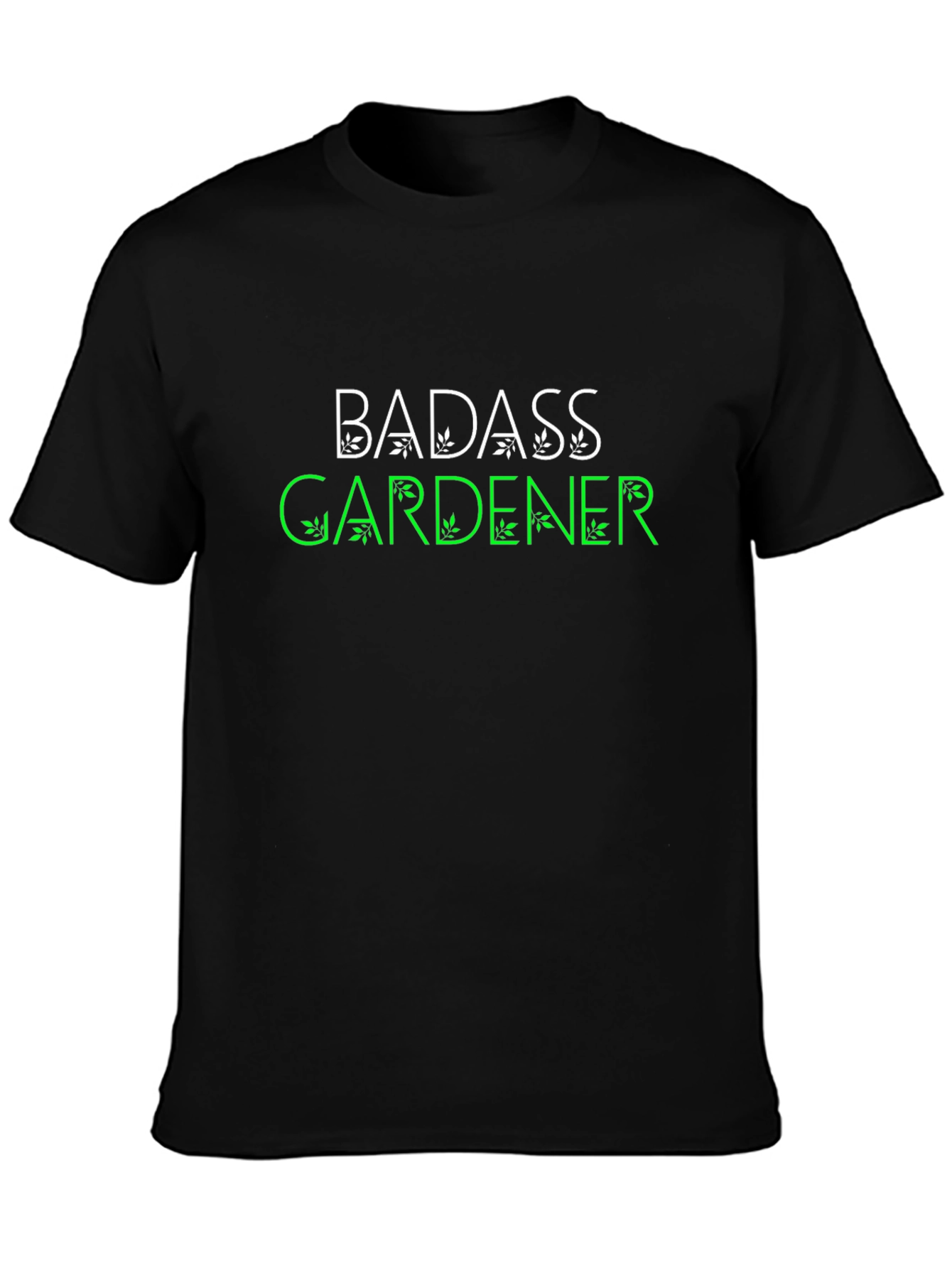 Black Badass Gardener T-Shirt - Black Cotton Tee view 3