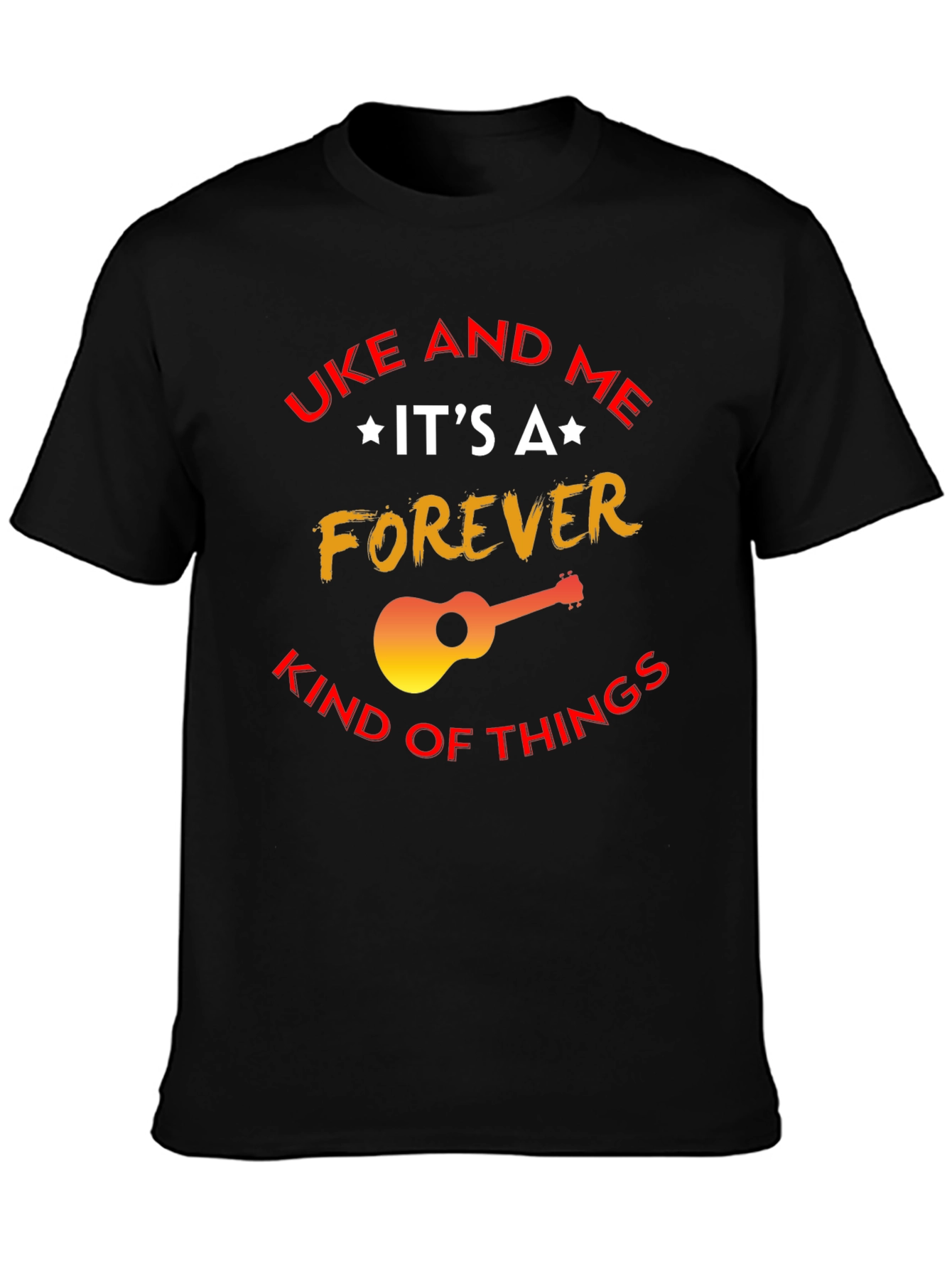 Black Uke and Me Forever T-Shirt - Music Lover Tee view 3