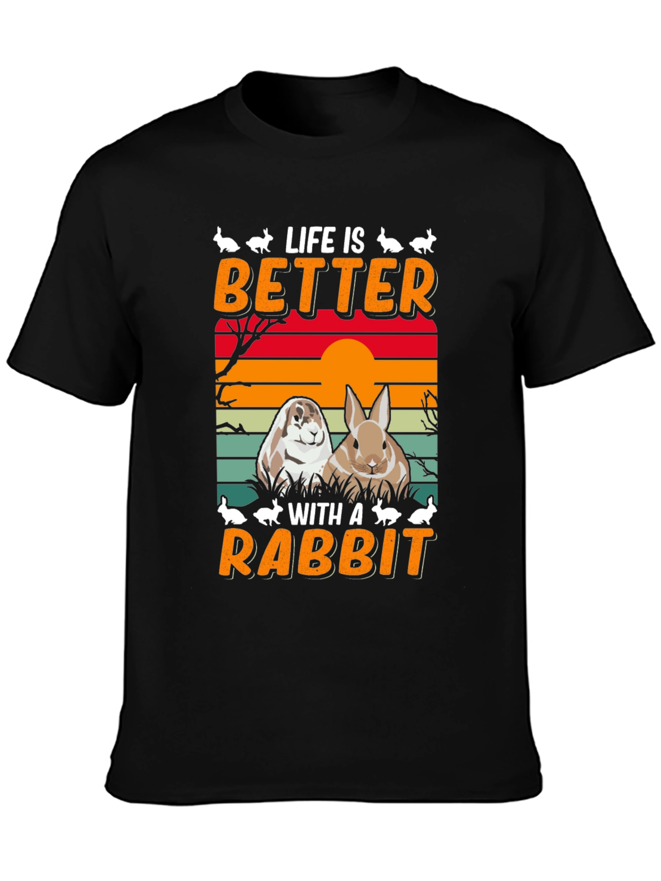Black Life is Better With A Rabbit T-Shirt view 3