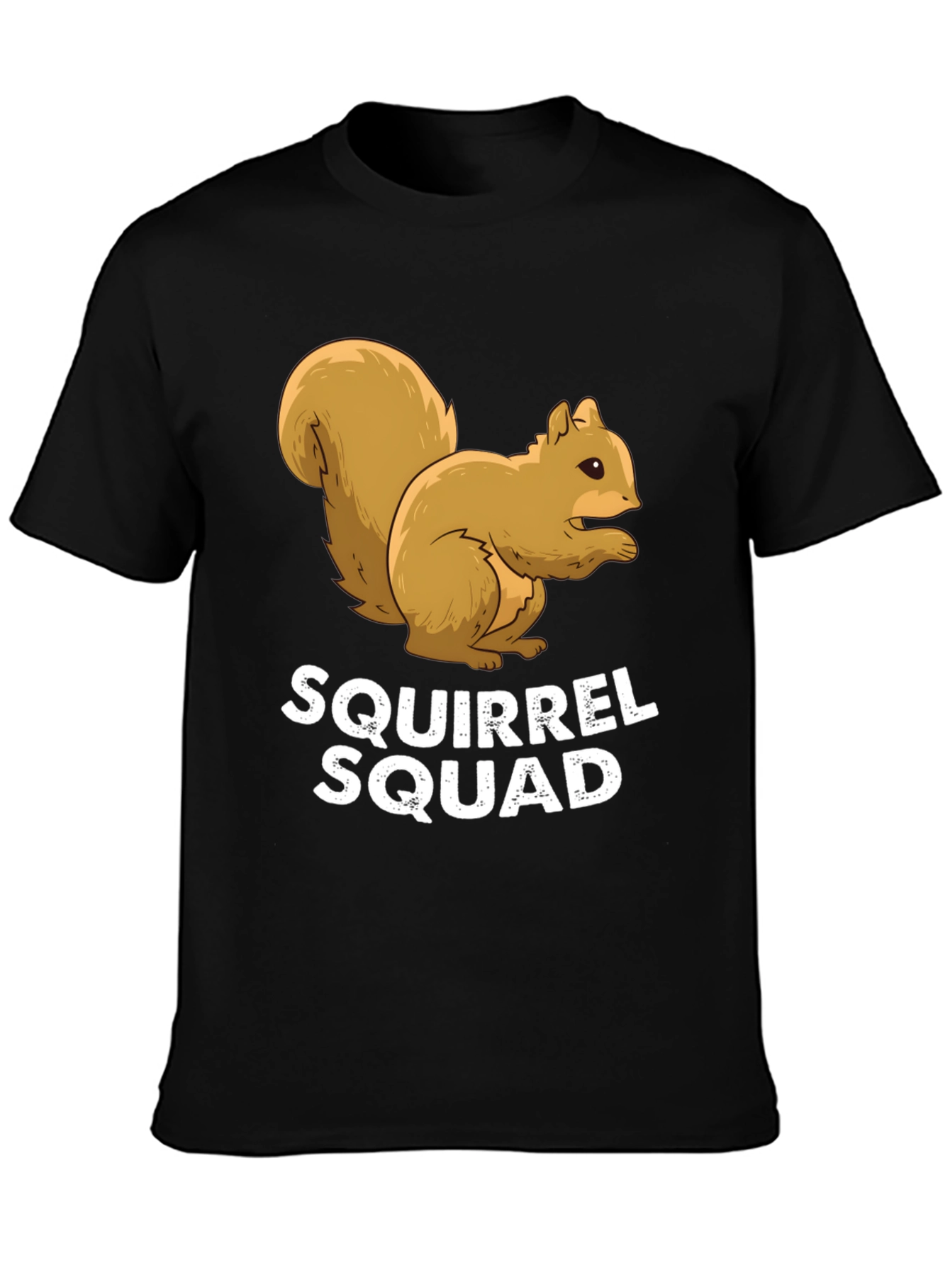 Black Squirrel Squad Graphic Tee - Black Crew Neck Shirt view 3