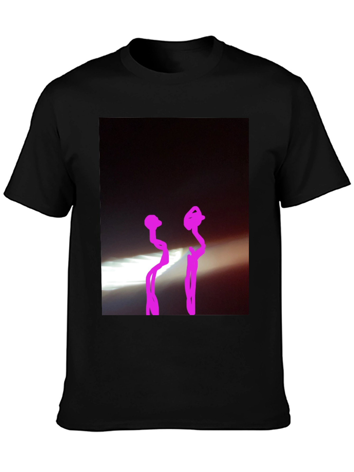 Black Black Graphic Tee with Abstract Design view 3