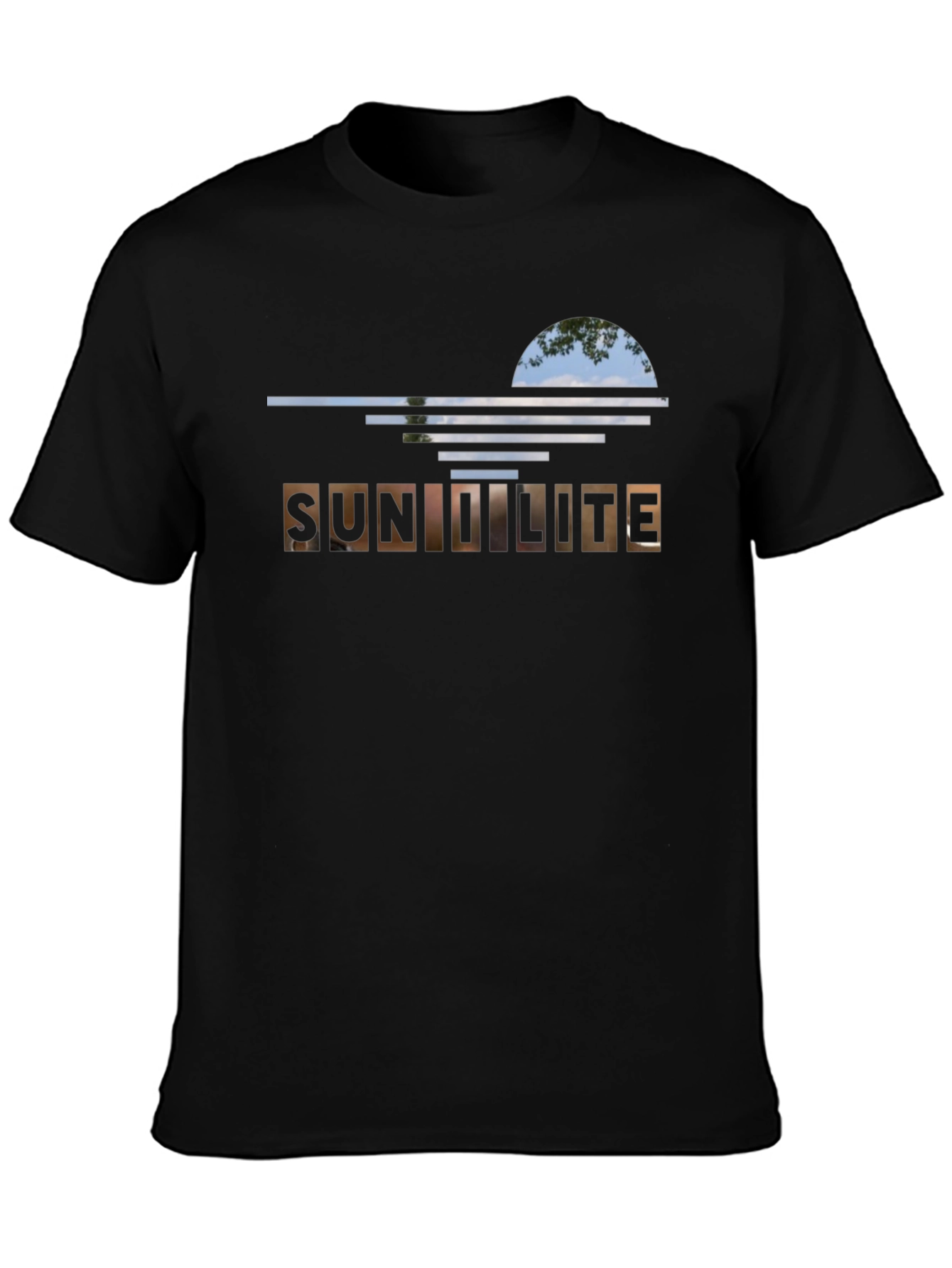 Black Sunlit Design Black T-Shirt view 3
