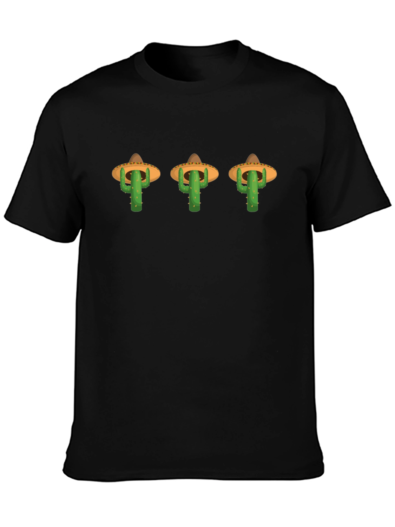 Black Cactus Sombrero T-Shirt - Quirky Graphic Tee view 3