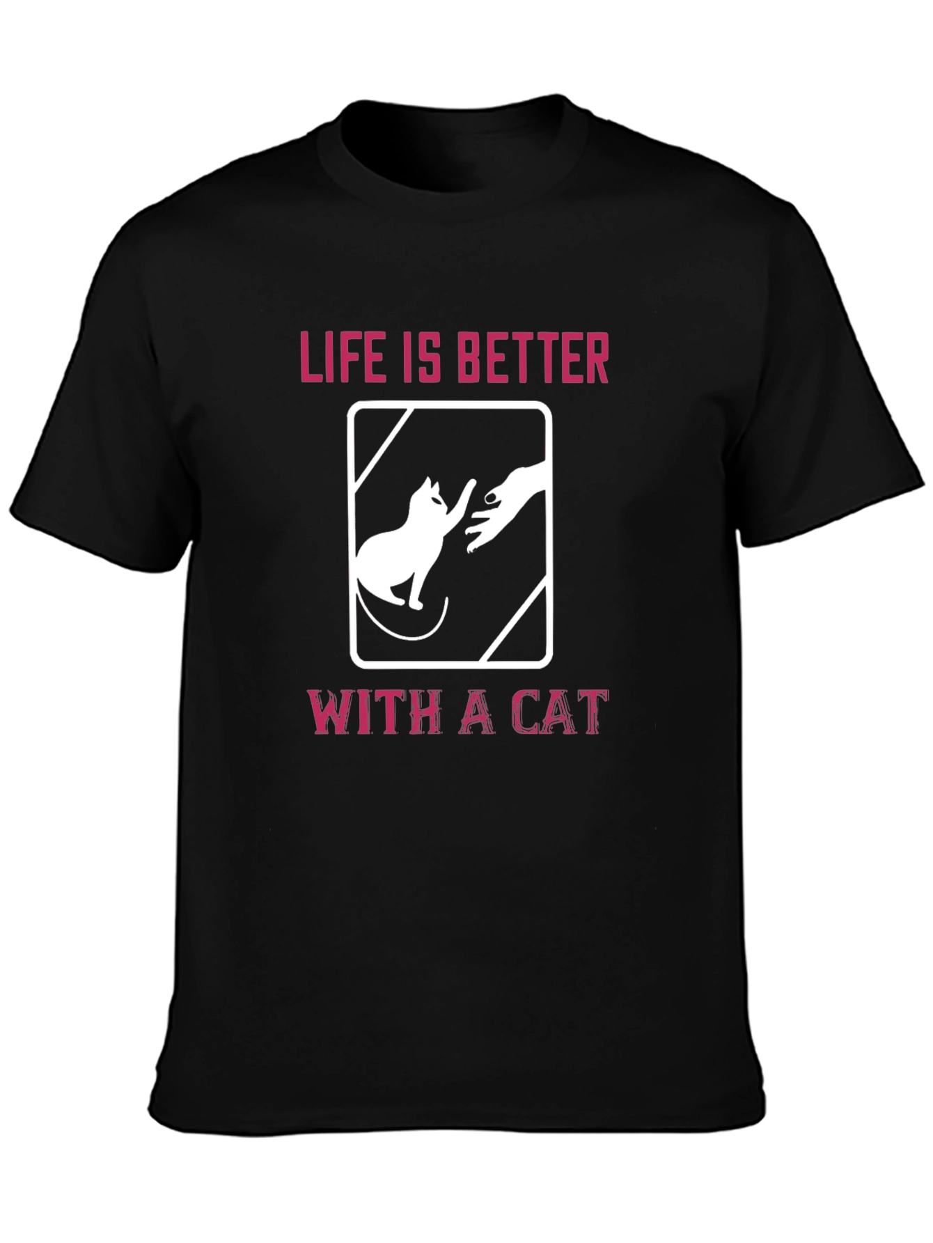 Black Life is Better With A Cat Graphic T-Shirt view 3