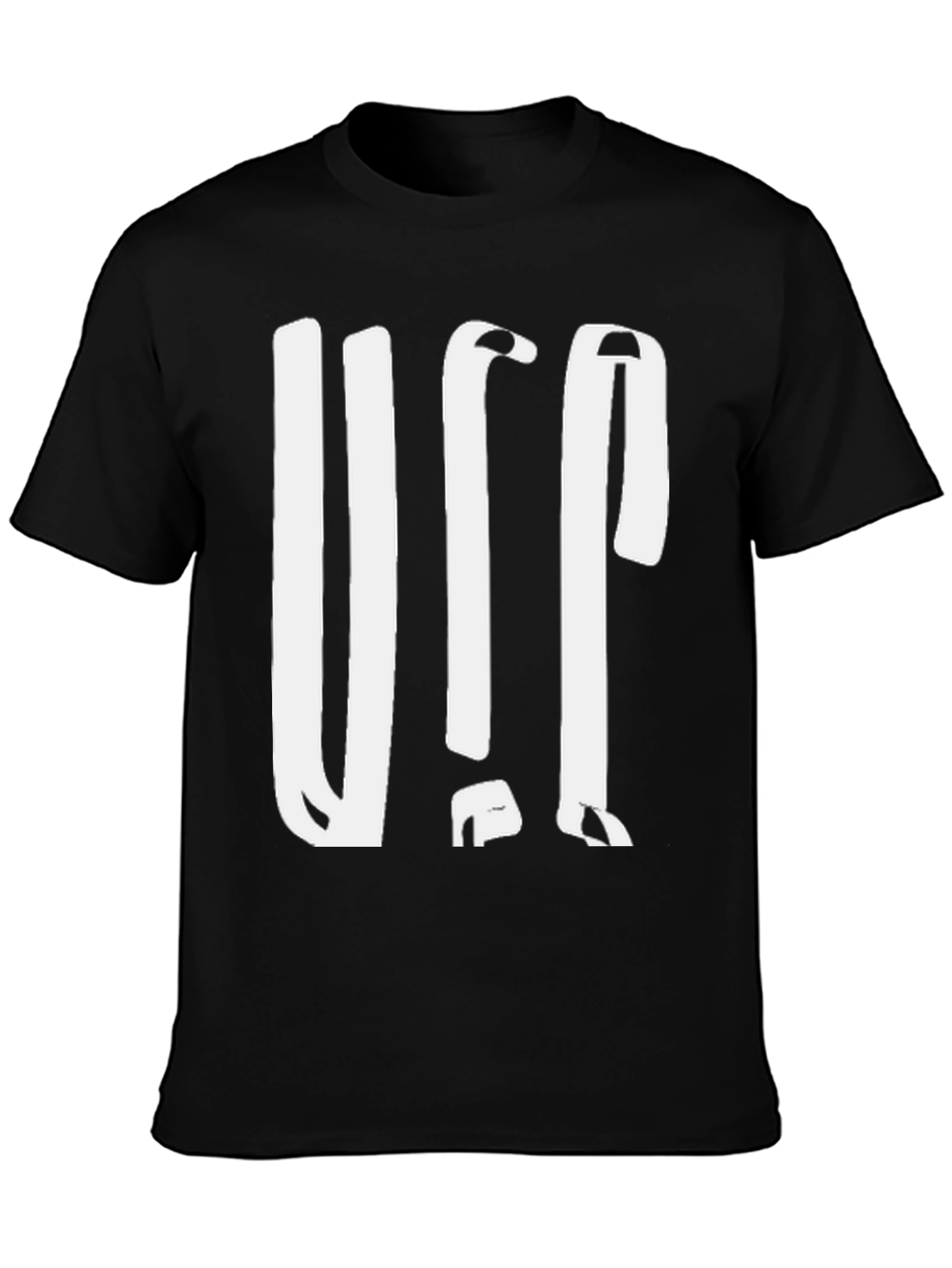 Black Bold Graphic Print Black Cotton Tee view 3
