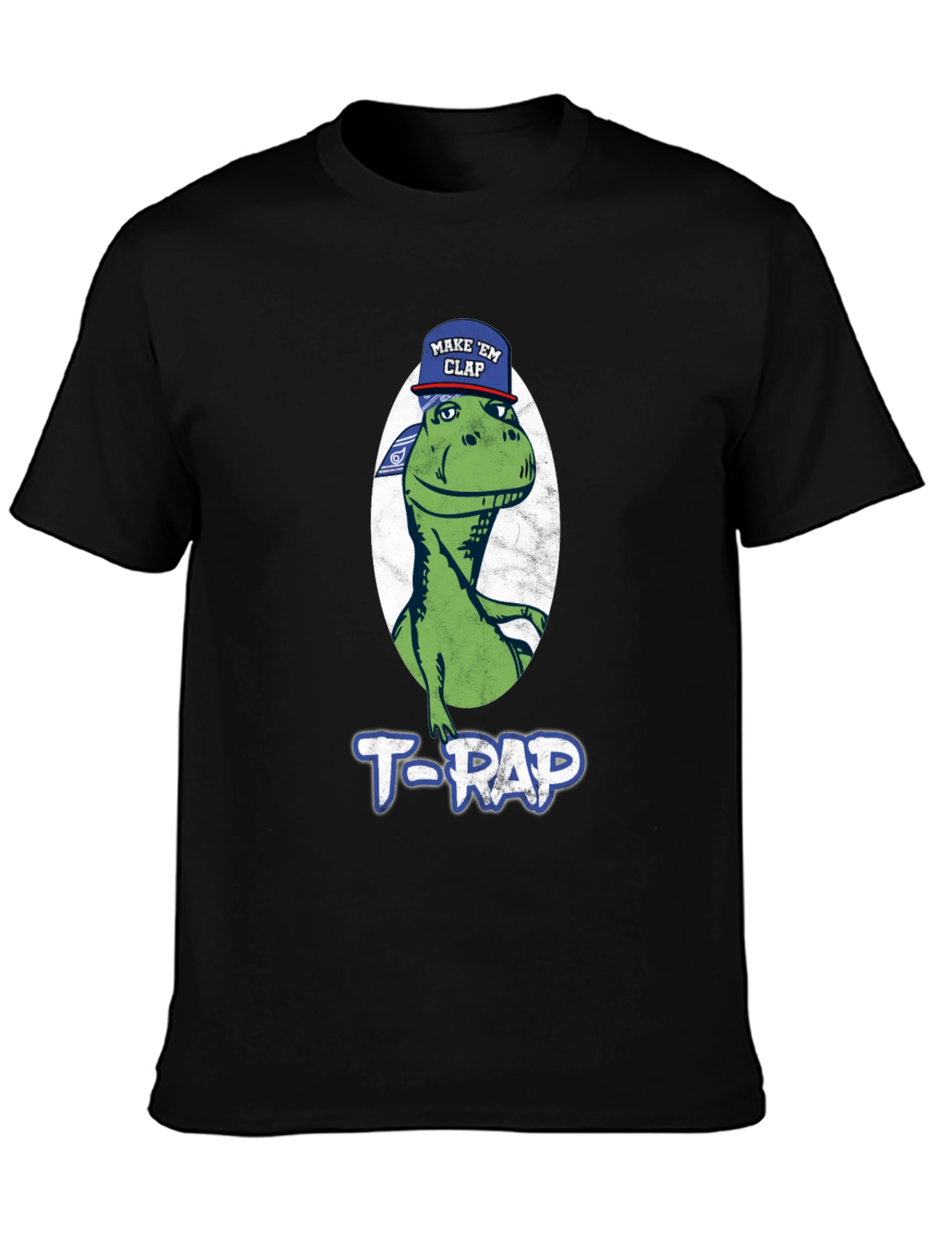 Black T-RAP Dinosaur Graphic Tee - Make 'em Clap view 3