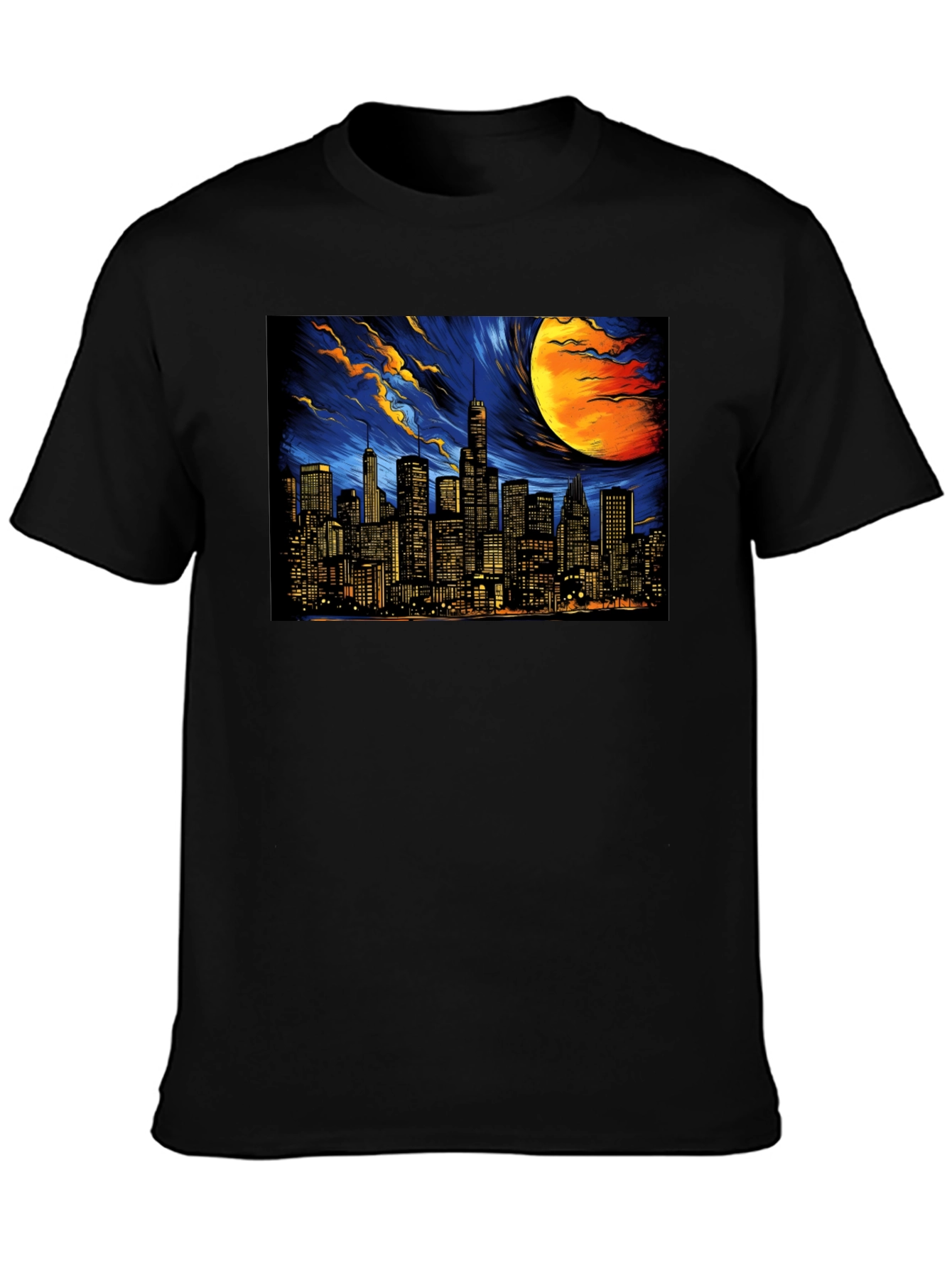 Black Cityscape Graphic Tee - Dark Sky Edition view 3